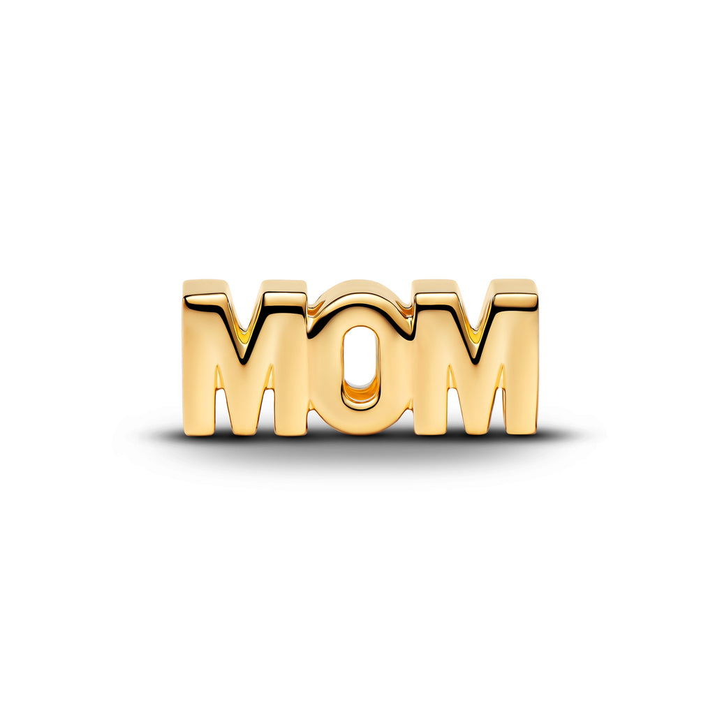 PANDORA Reversible Mom Charm 14K Gold Plated Unique Metal Blend Mothers Day Charms Bracelet Charm Jewelry Gift
