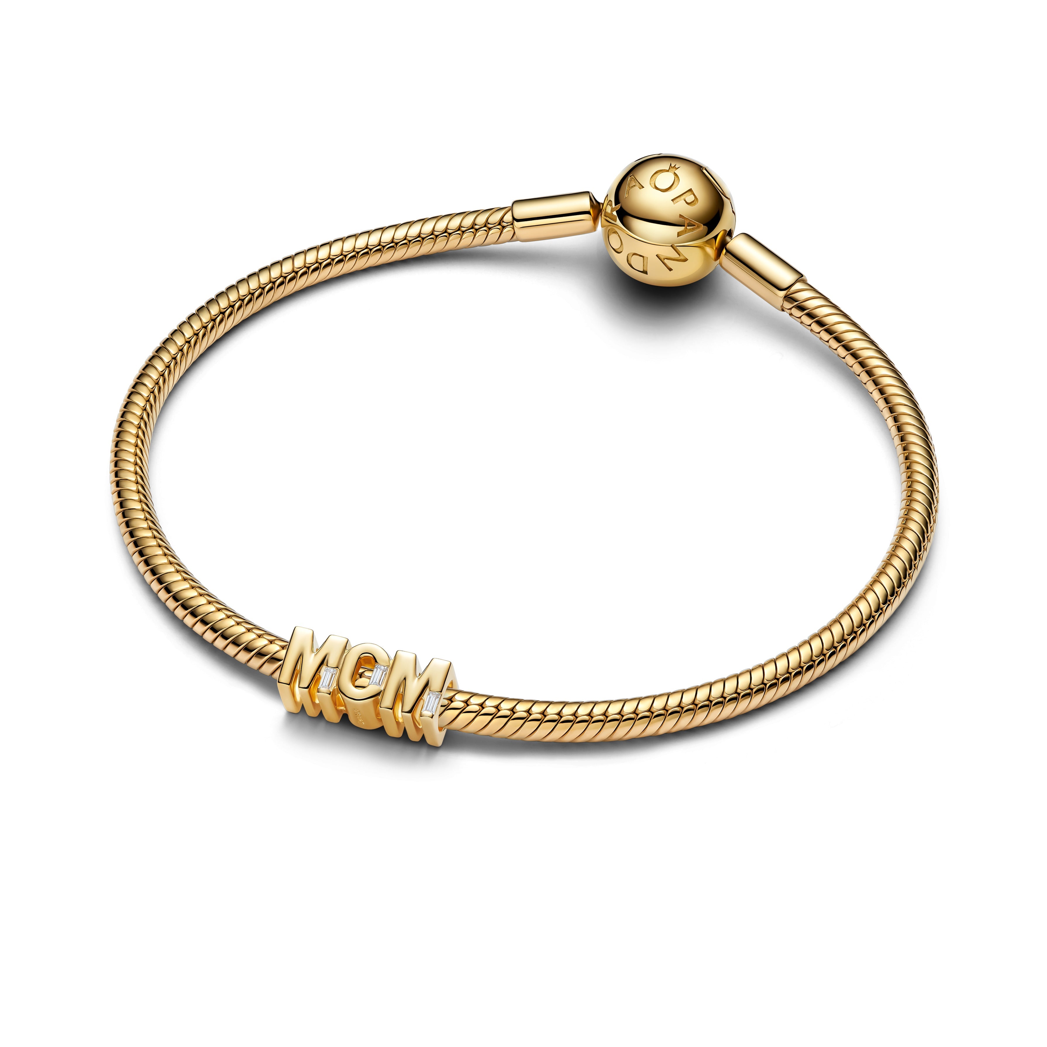 PANDORA Reversible Mom Charm 14K Gold Plated Unique Metal Blend Mothers Day Charms Bracelet Charm Jewelry Gift