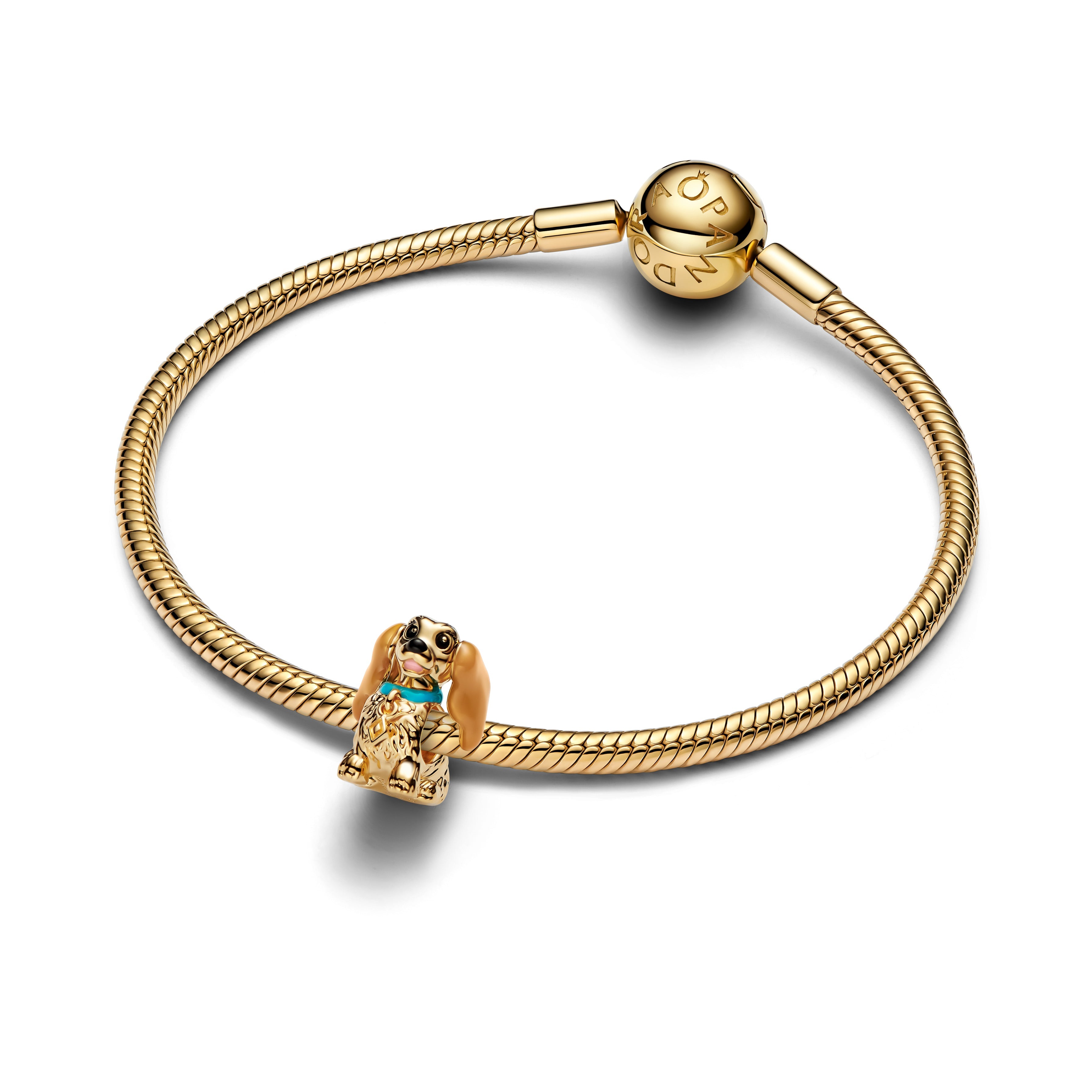 PANDORA Disney Lady Charm 14K Gold Plated Unique Metal Blend Animals Charms Bracelet Charm Jewelry Gift