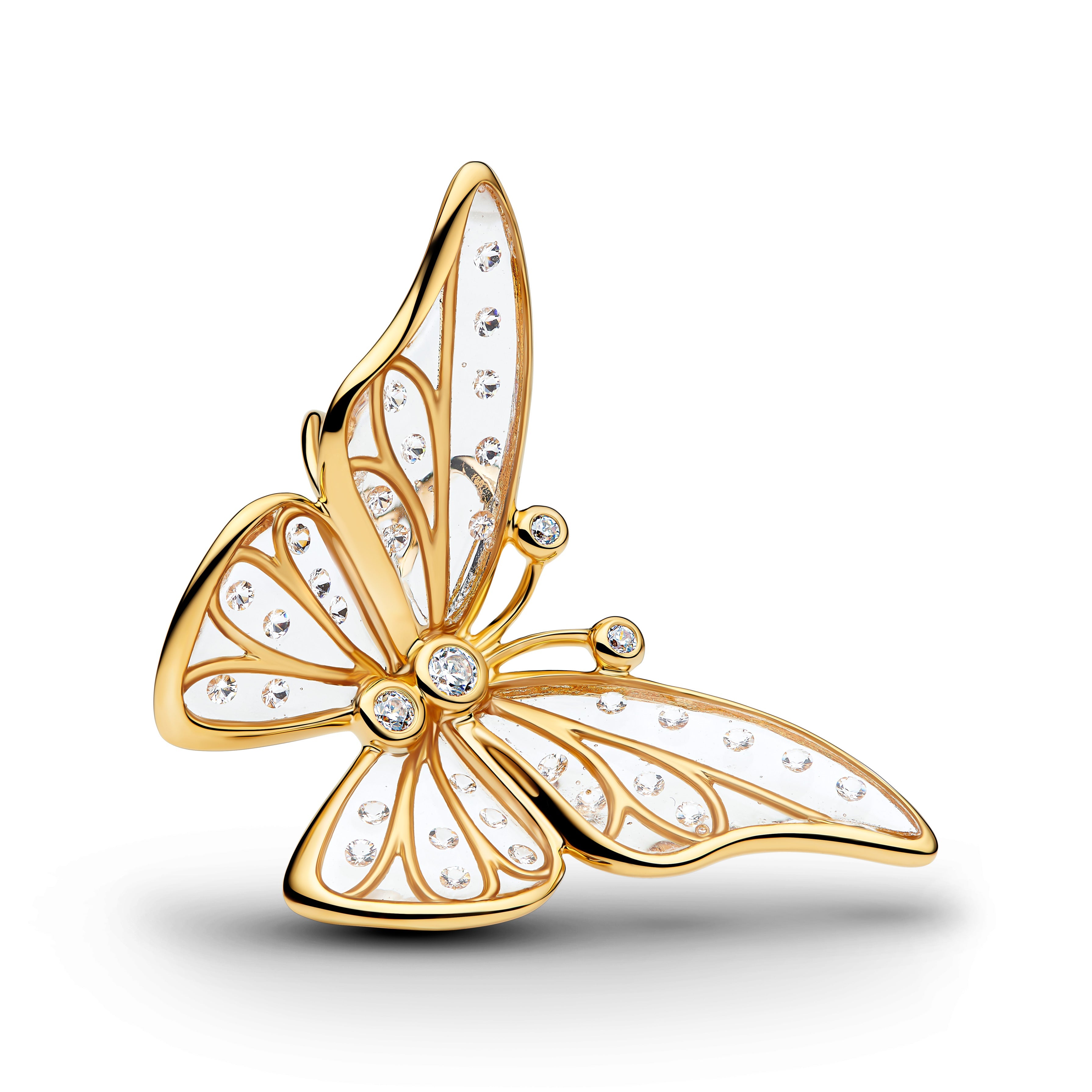 PANDORA Oversized Butterfly Openwork Charm 14K Gold Plated Unique Metal Blend Animals Charms Bracelet Charm Jewelry Gift