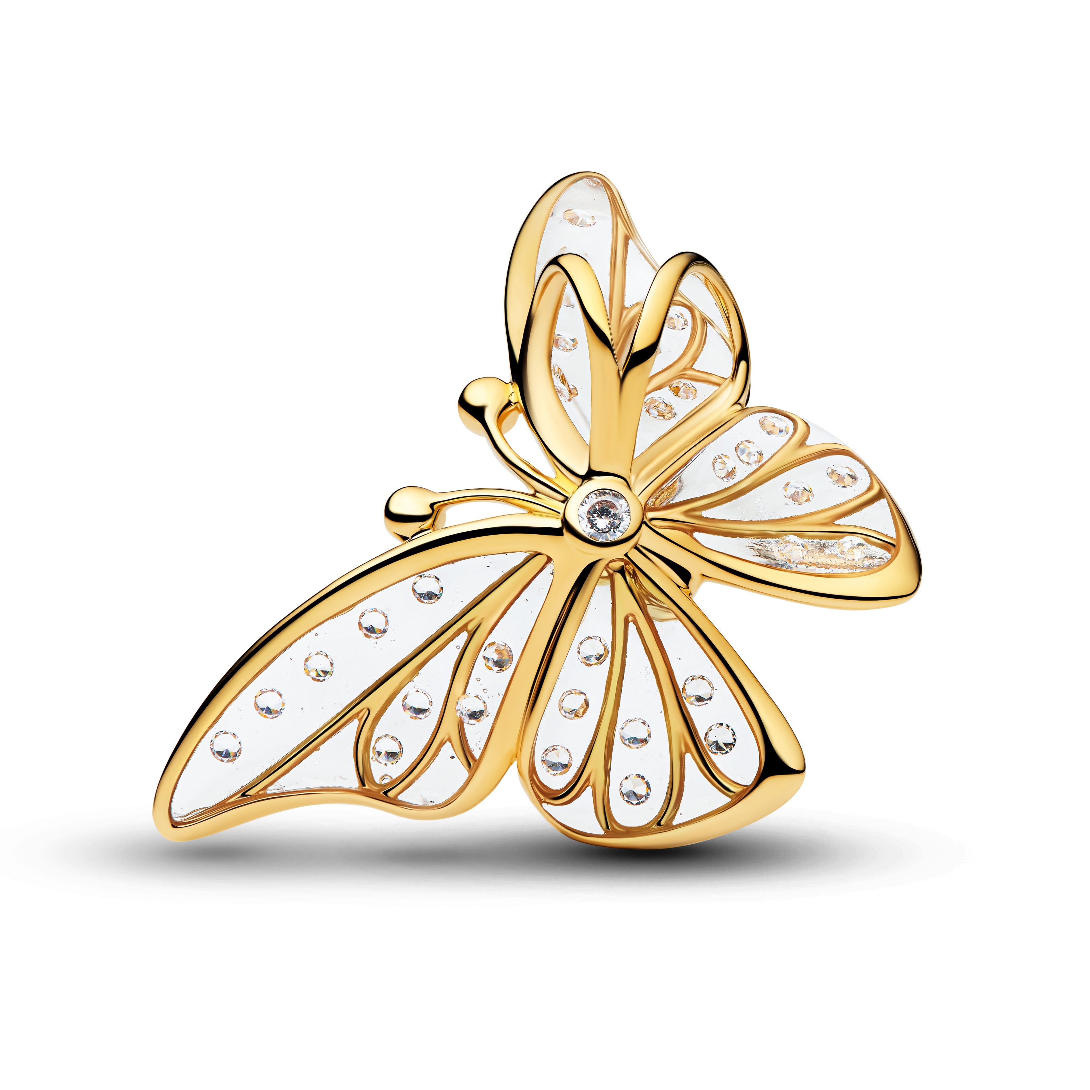 PANDORA Oversized Butterfly Openwork Charm 14K Gold Plated Unique Metal Blend Animals Charms Bracelet Charm Jewelry Gift