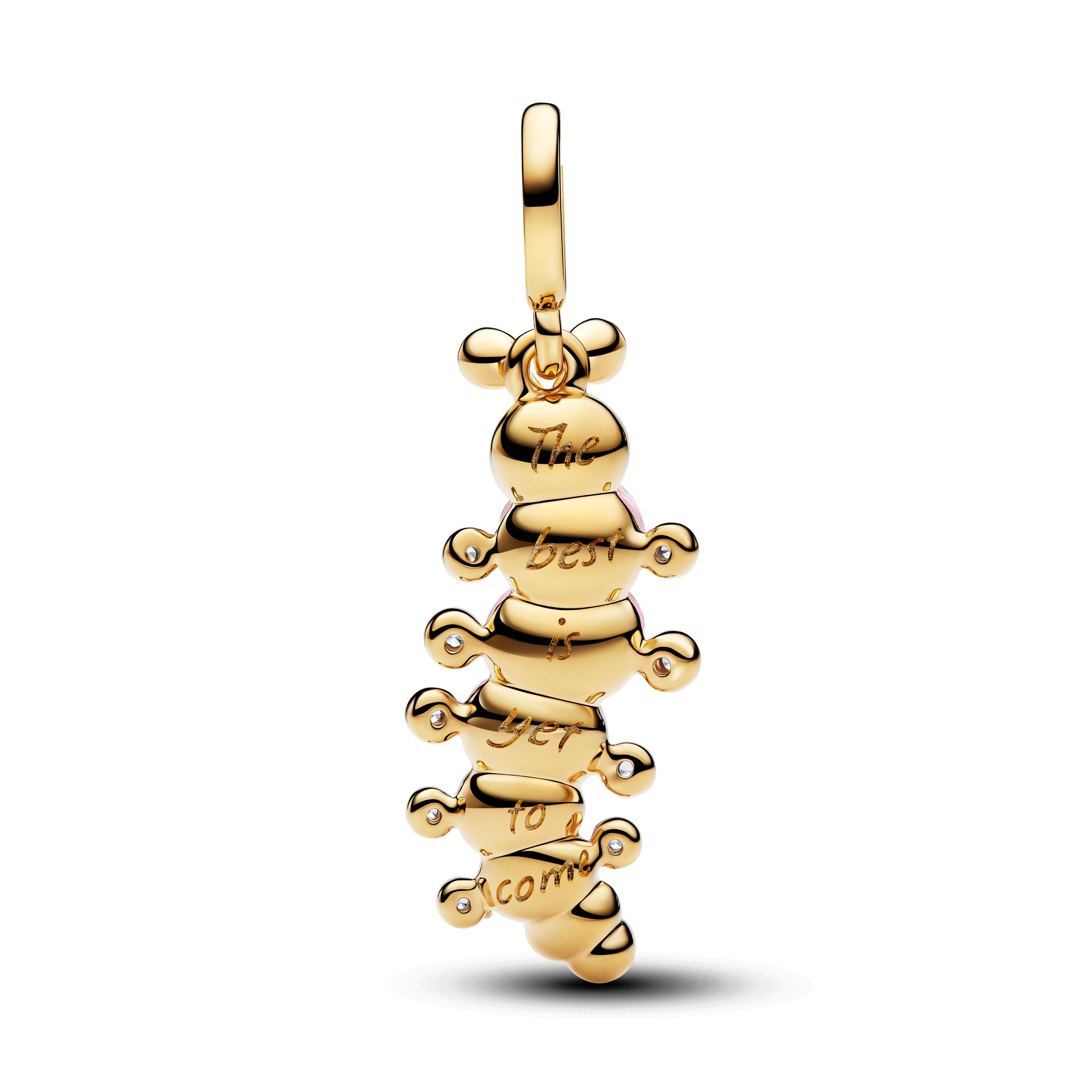 PANDORA Pink Caterpillar Charm 14K Gold Plated Unique Metal Blend Animals Charms Bracelet Charm Jewelry Gift