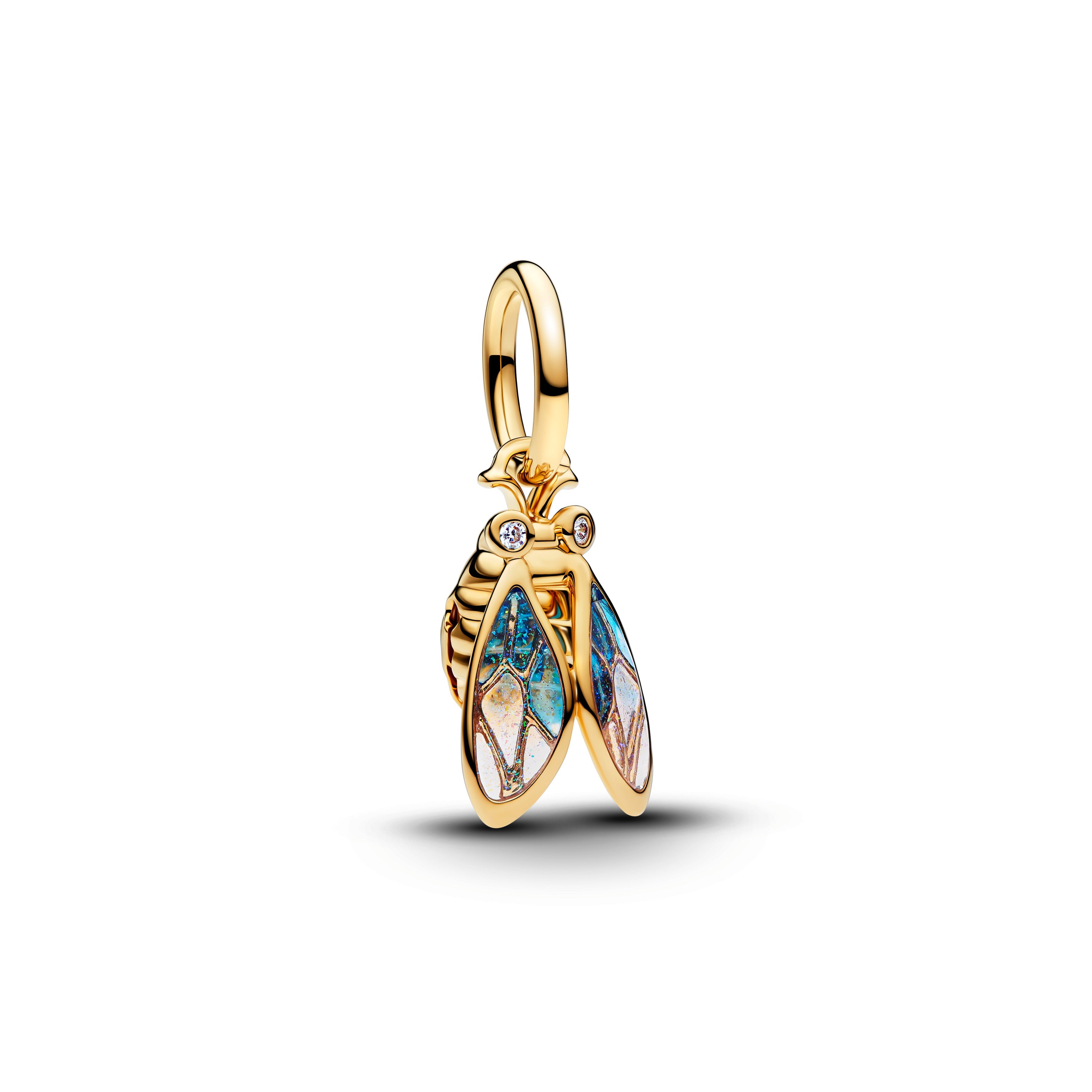 PANDORA Cicada Dangle Charm 14K Gold Plated Unique Metal Blend Animals Charms Bracelet Charm Jewelry Gift