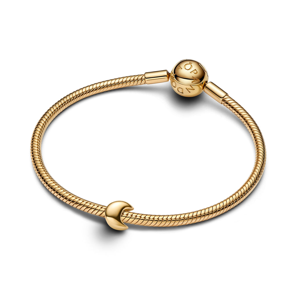 PANDORA Moon Mini Charm 14K Gold Plated Unique Metal Blend Nature And Celestial Charms Bracelet Charm Jewelry Gift