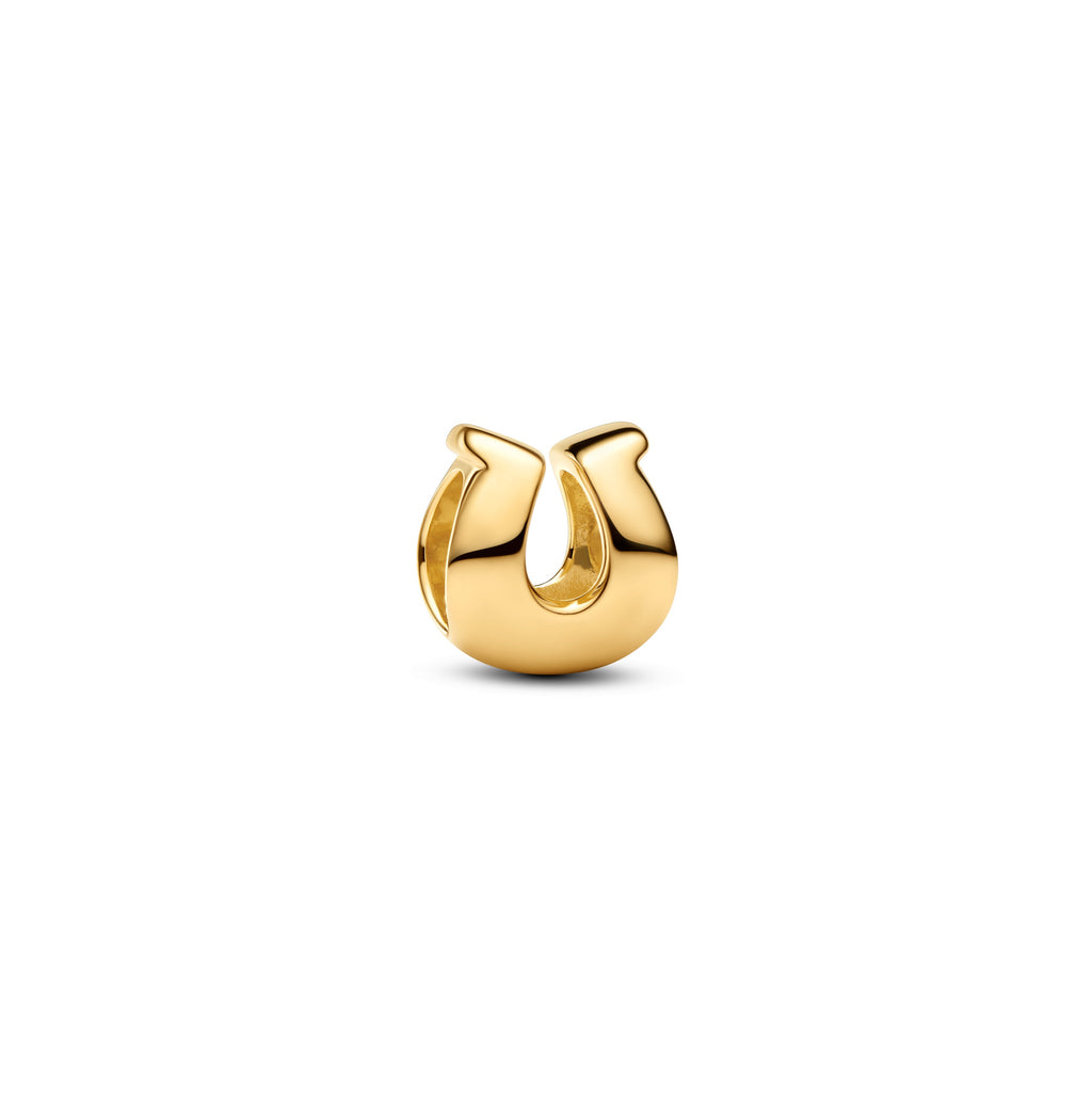 PANDORA Horseshoe Mini Charm 14K Gold Plated Unique Metal Blend Symbols Charms Bracelet Charm Jewelry Gift