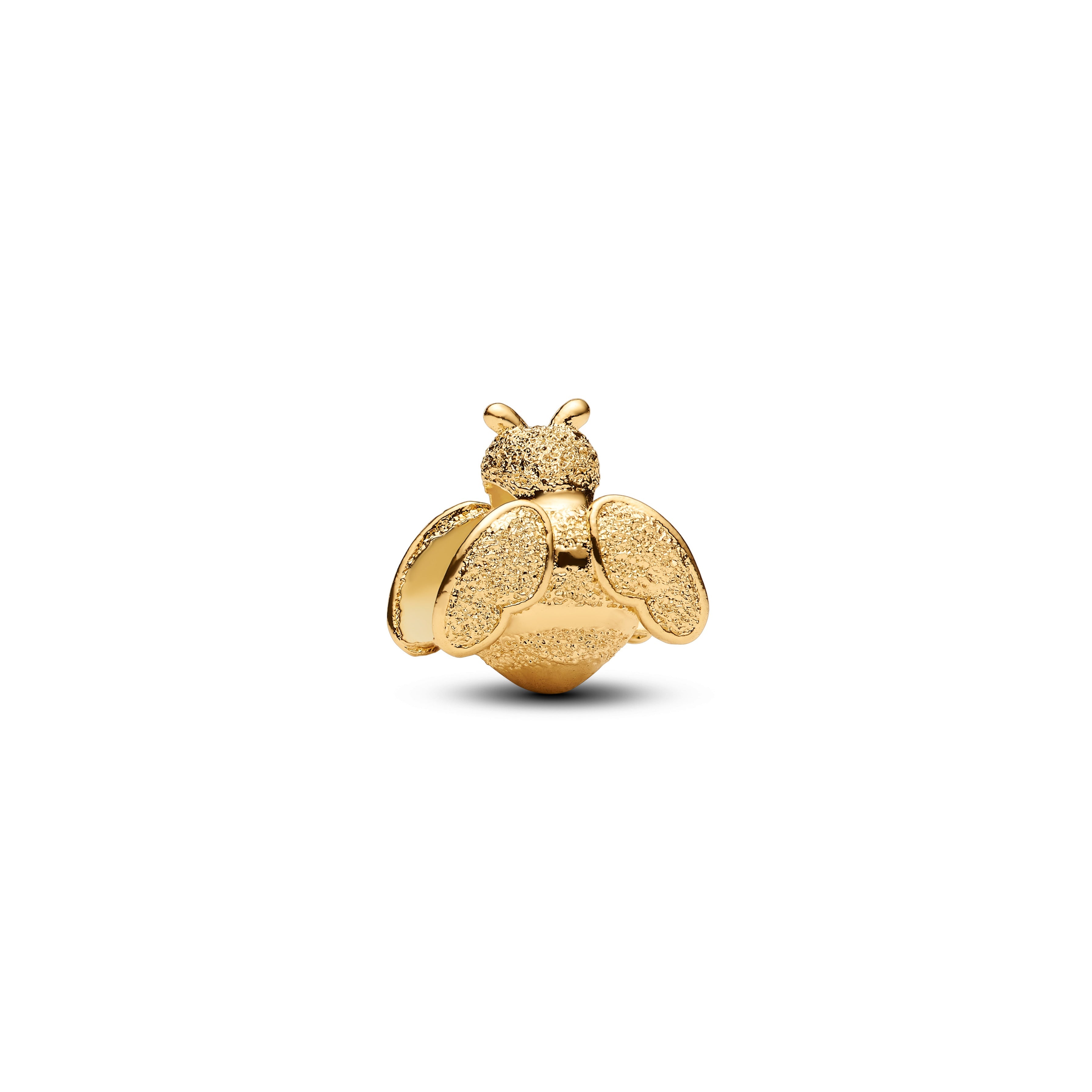 PANDORA Textured Bee Mini Charm 14K Gold Plated Unique Metal Blend Nature Charms Bracelet Charm Jewelry Gift