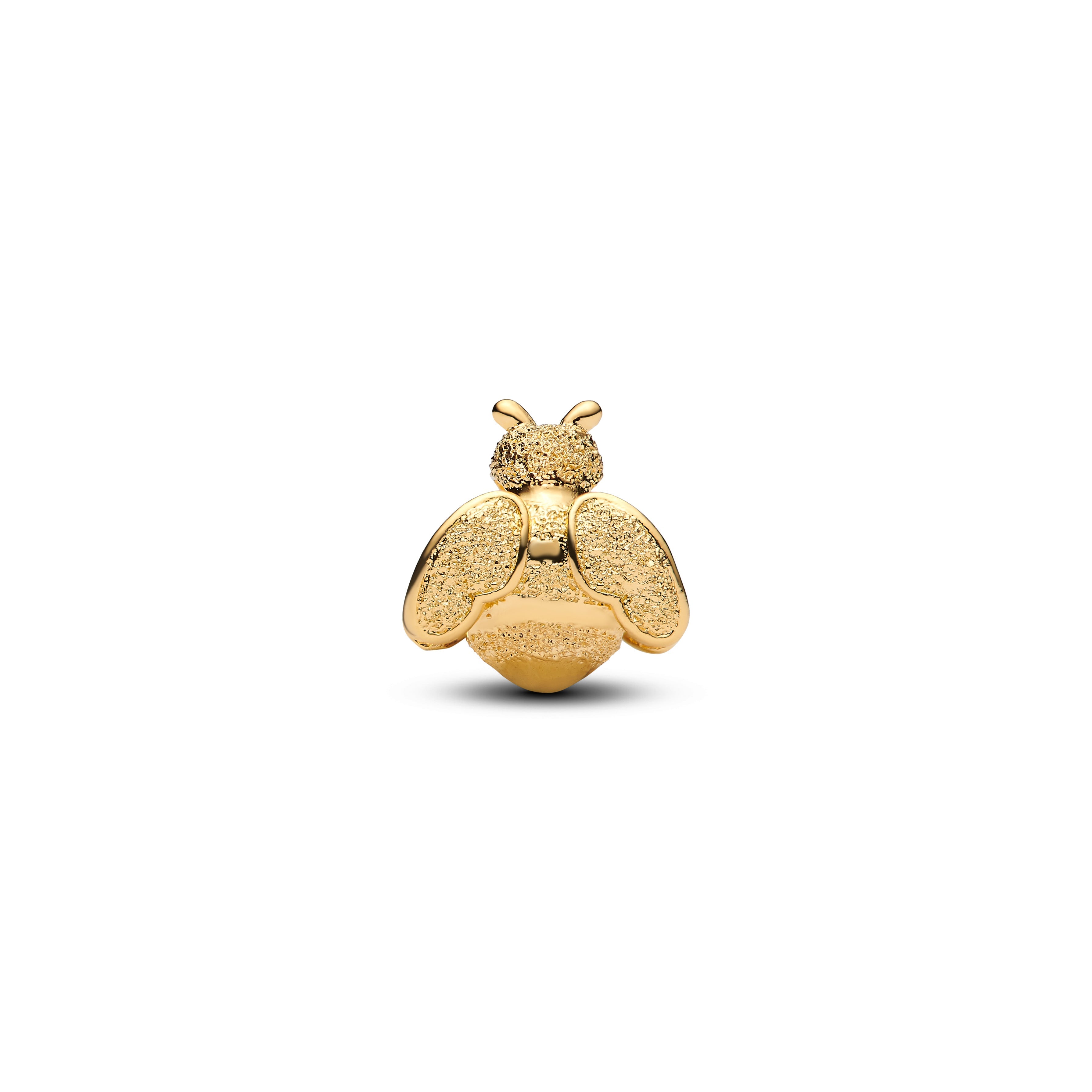 PANDORA Textured Bee Mini Charm 14K Gold Plated Unique Metal Blend Nature Charms Bracelet Charm Jewelry Gift