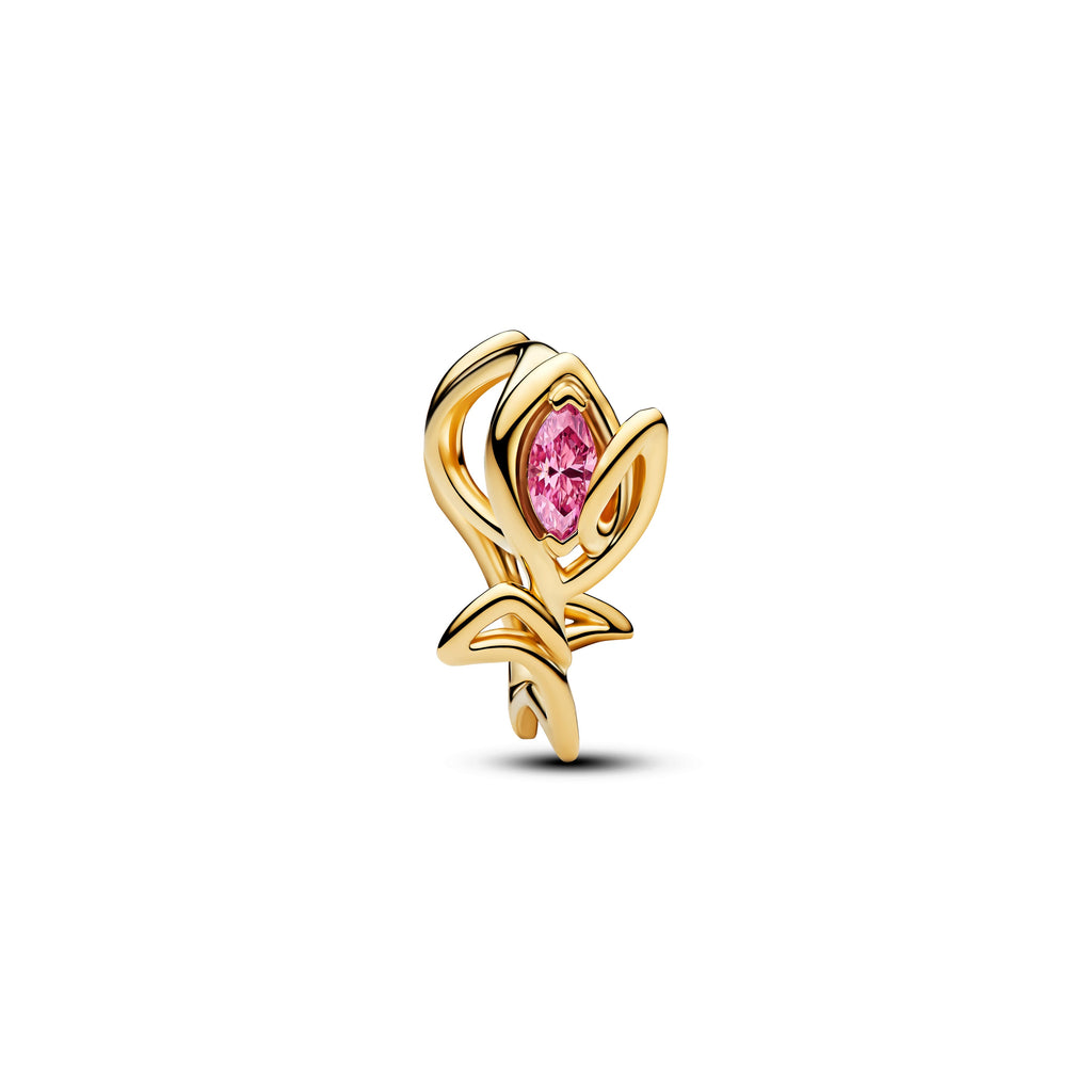 PANDORA Tulip Openwork Charm 14K Gold Plated Unique Metal Blend Flowers Charms Bracelet Charm Jewelry Gift