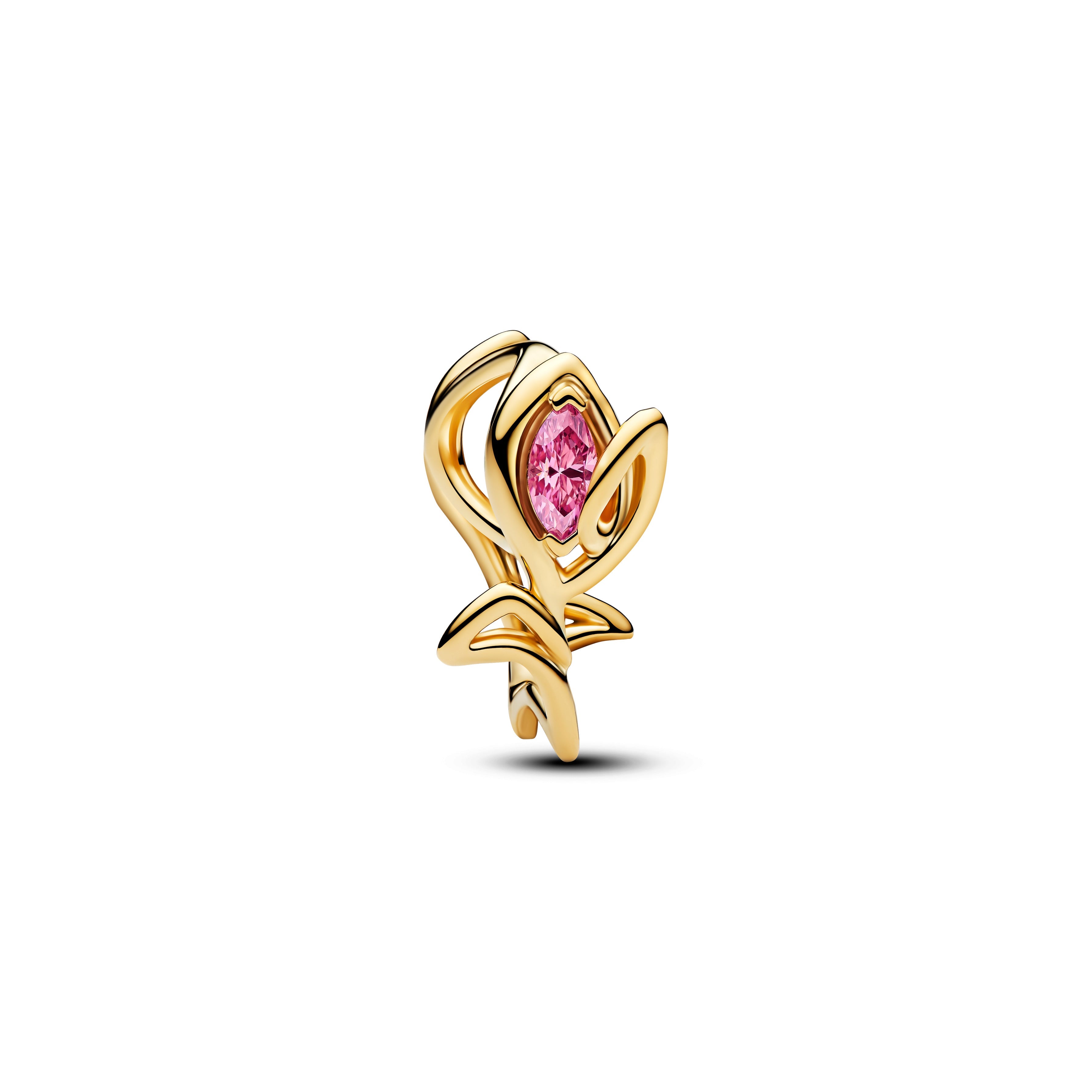 PANDORA Tulip Openwork Charm 14K Gold Plated Unique Metal Blend Flowers Charms Bracelet Charm Jewelry Gift