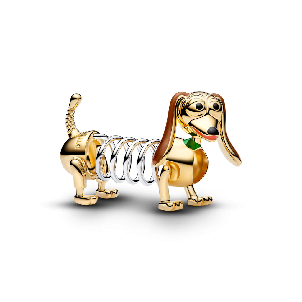 PANDORA Disney Pixar Toy Story Slinky Dog Charm Enamel Silver Animals Charms Bracelet Charm Jewelry Gift