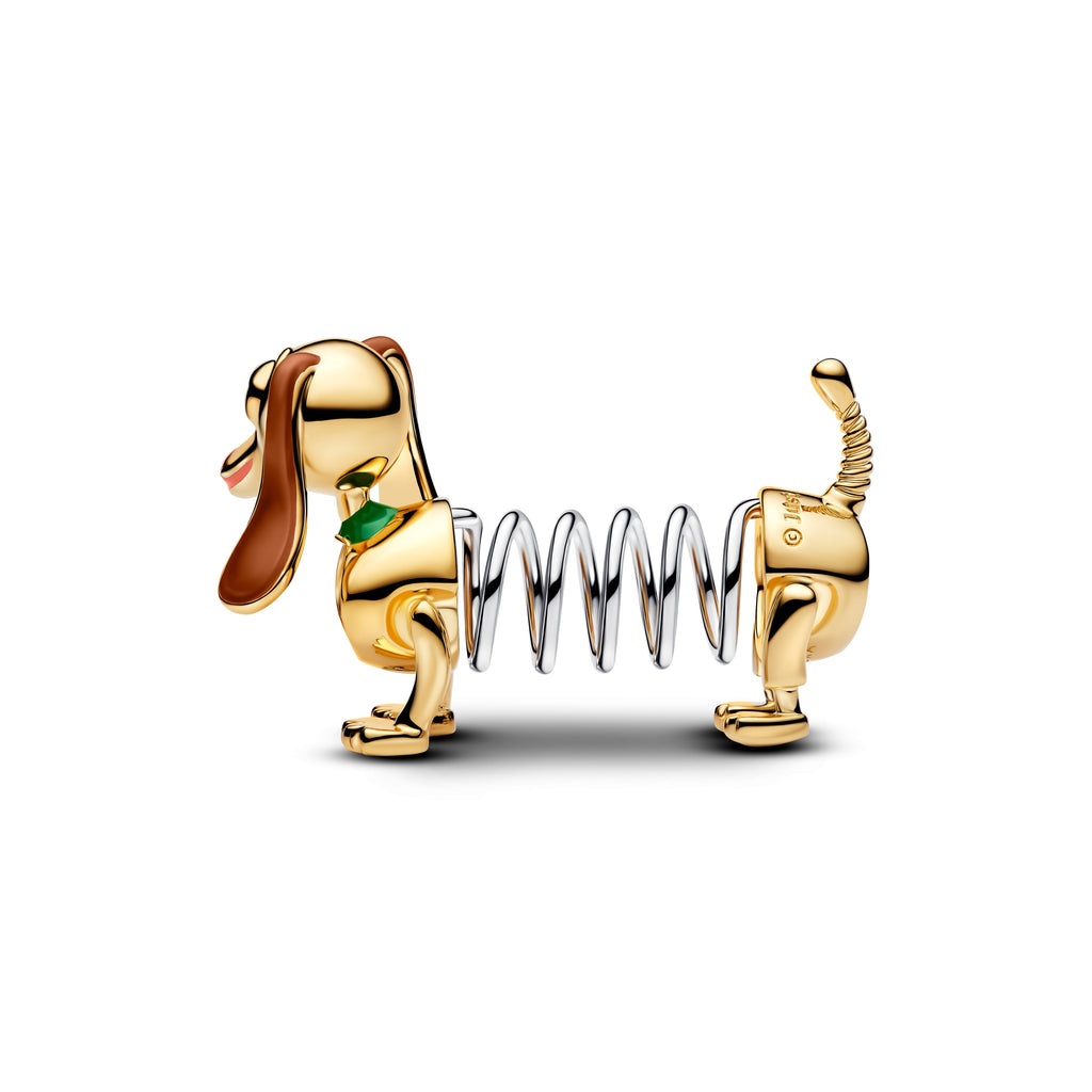 PANDORA Disney Pixar Toy Story Slinky Dog Charm Enamel Silver Animals Charms Bracelet Charm Jewelry Gift