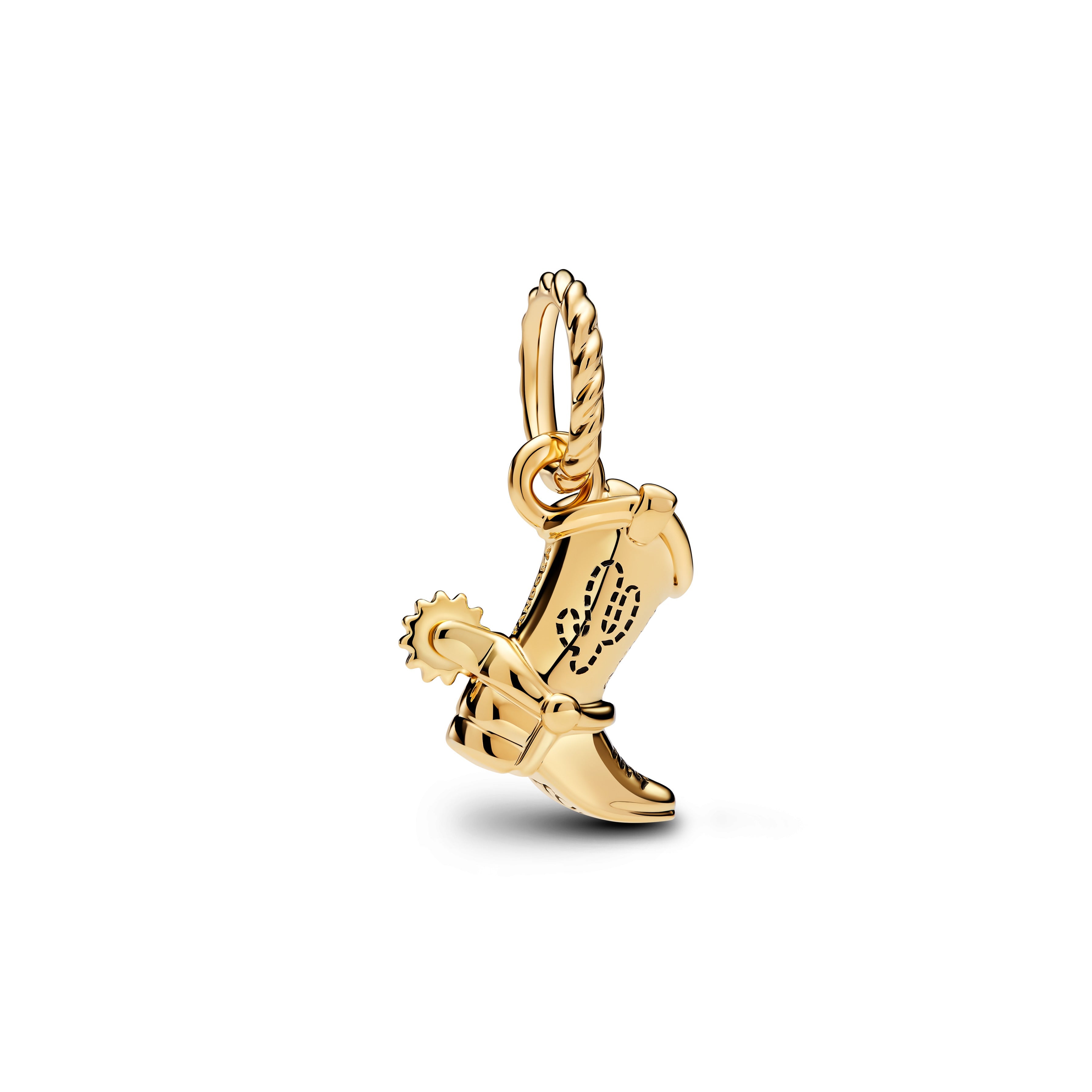 PANDORA Disney Pixar Toy Story Cowboy Boot Charm 14K Gold Plated Unique Metal Blend Charms Bracelet Charm Jewelry Gift