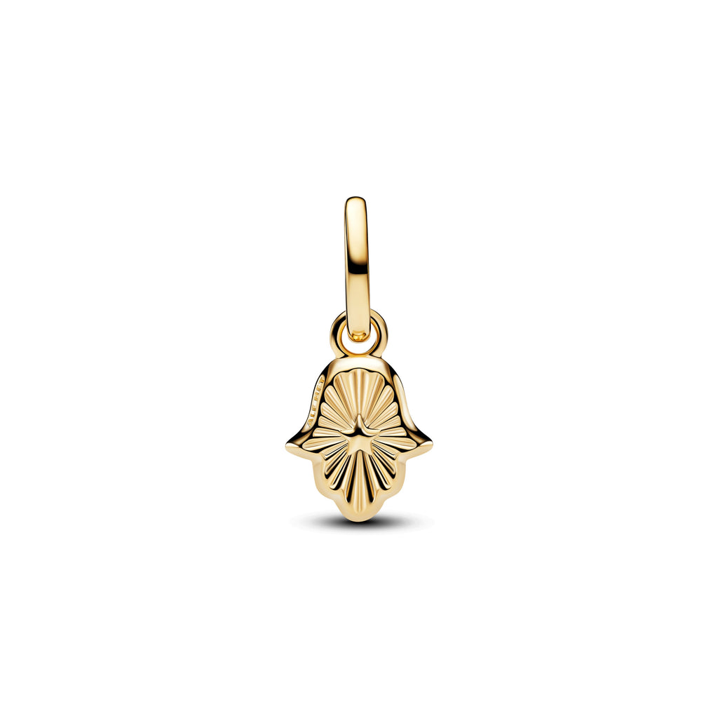 PANDORA Green Hamsa Hand Mini Dangle Charm 14K Gold Plated Unique Metal Blend Summer Charms Bracelet Charm Jewelry Gift
