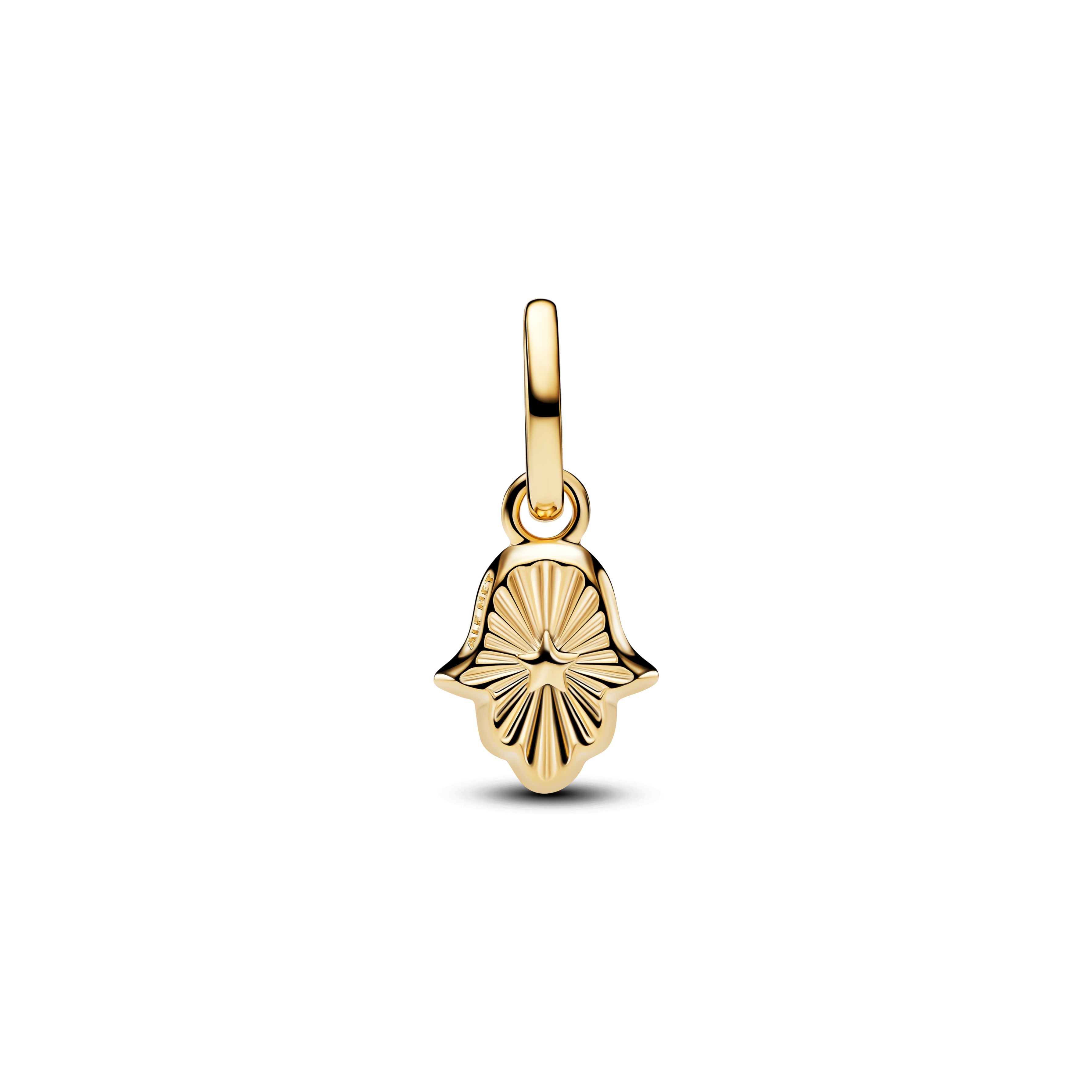 PANDORA Green Hamsa Hand Mini Dangle Charm 14K Gold Plated Unique Metal Blend Summer Charms Bracelet Charm Jewelry Gift