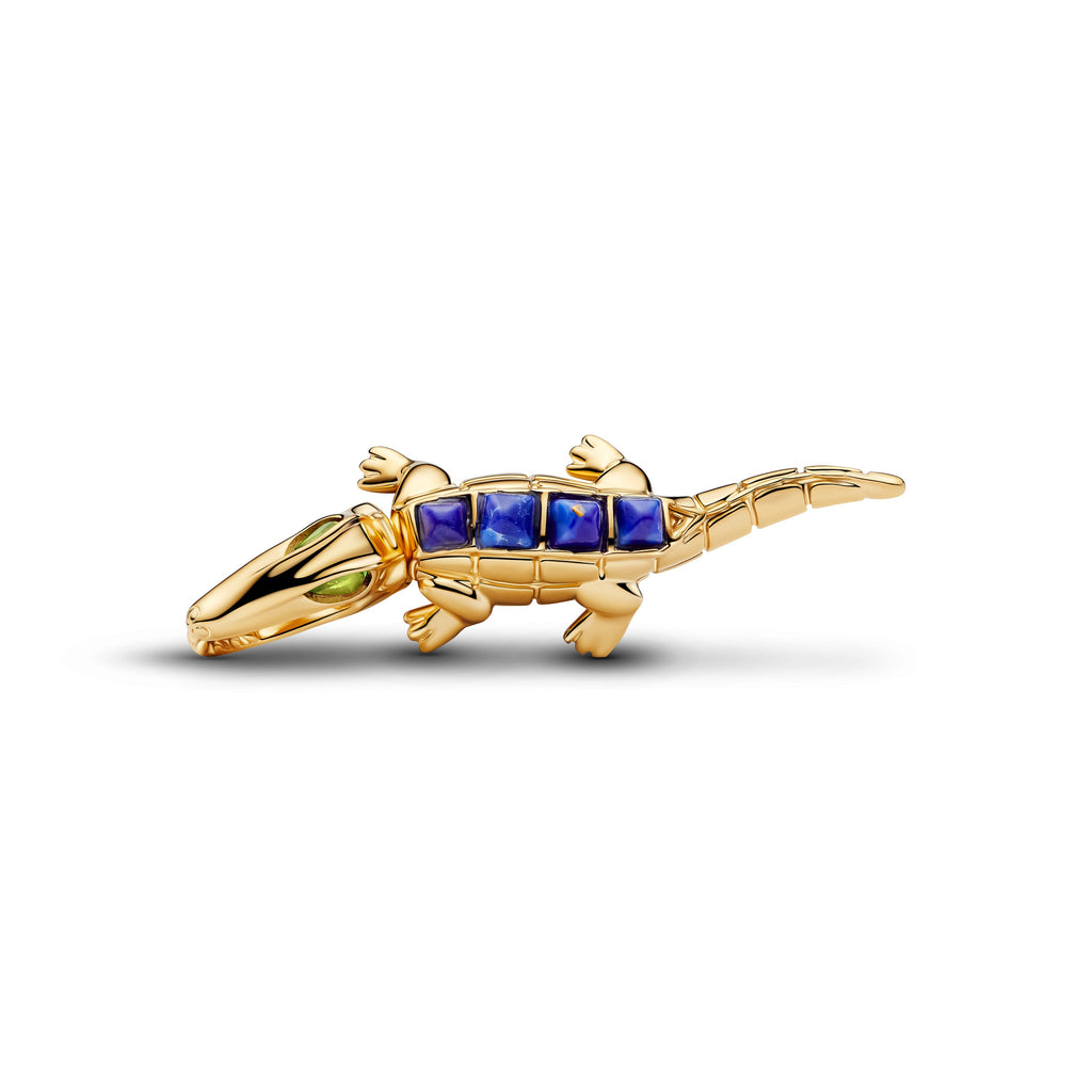 PANDORA Alligator Charm 14K Gold Plated Unique Metal Blend Animals Charms Bracelet Charm Jewelry Gift