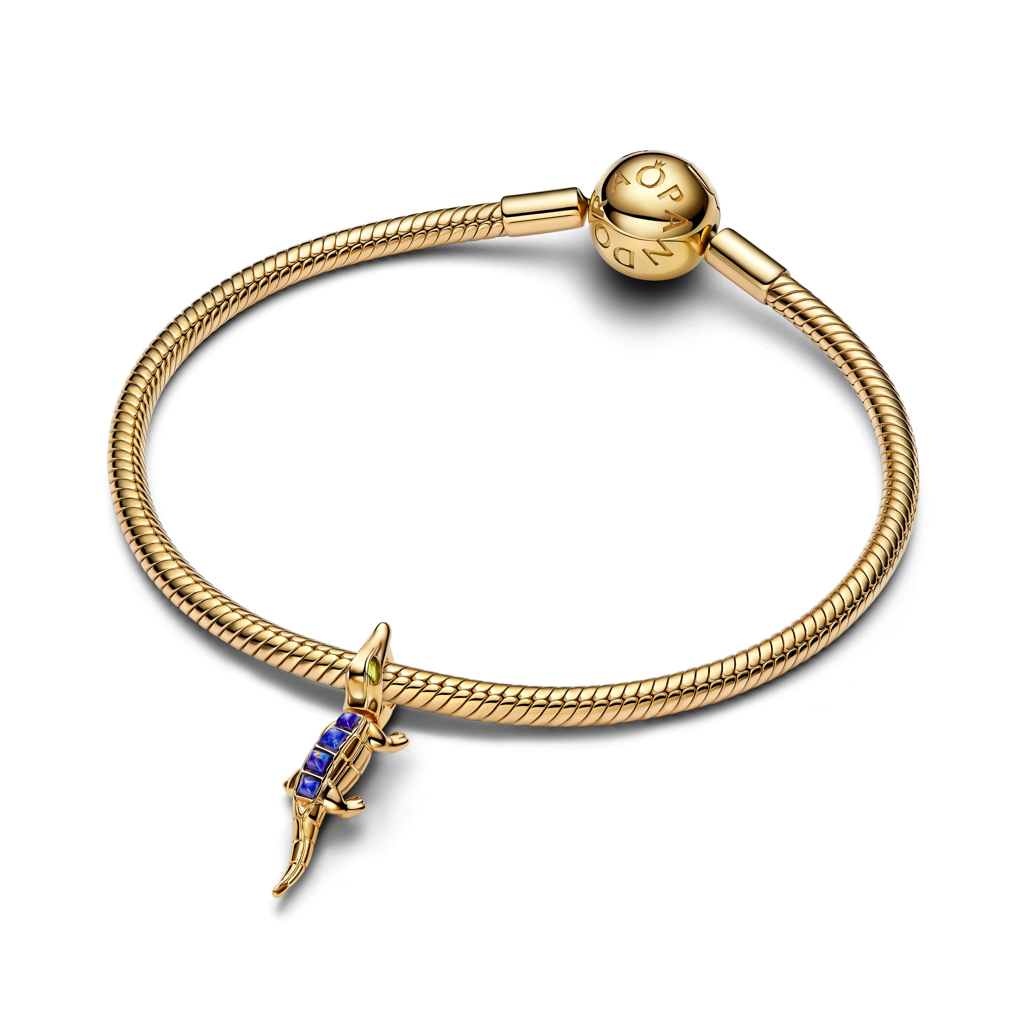 PANDORA Alligator Charm 14K Gold Plated Unique Metal Blend Animals Charms Bracelet Charm Jewelry Gift