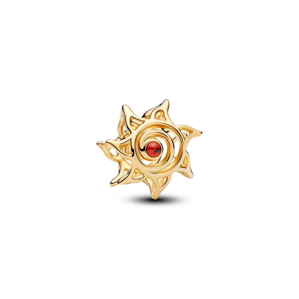 PANDORA Sun Openwork Charm 14K Gold Plated Unique Metal Blend Summer Charms Bracelet Charm Jewelry Gift