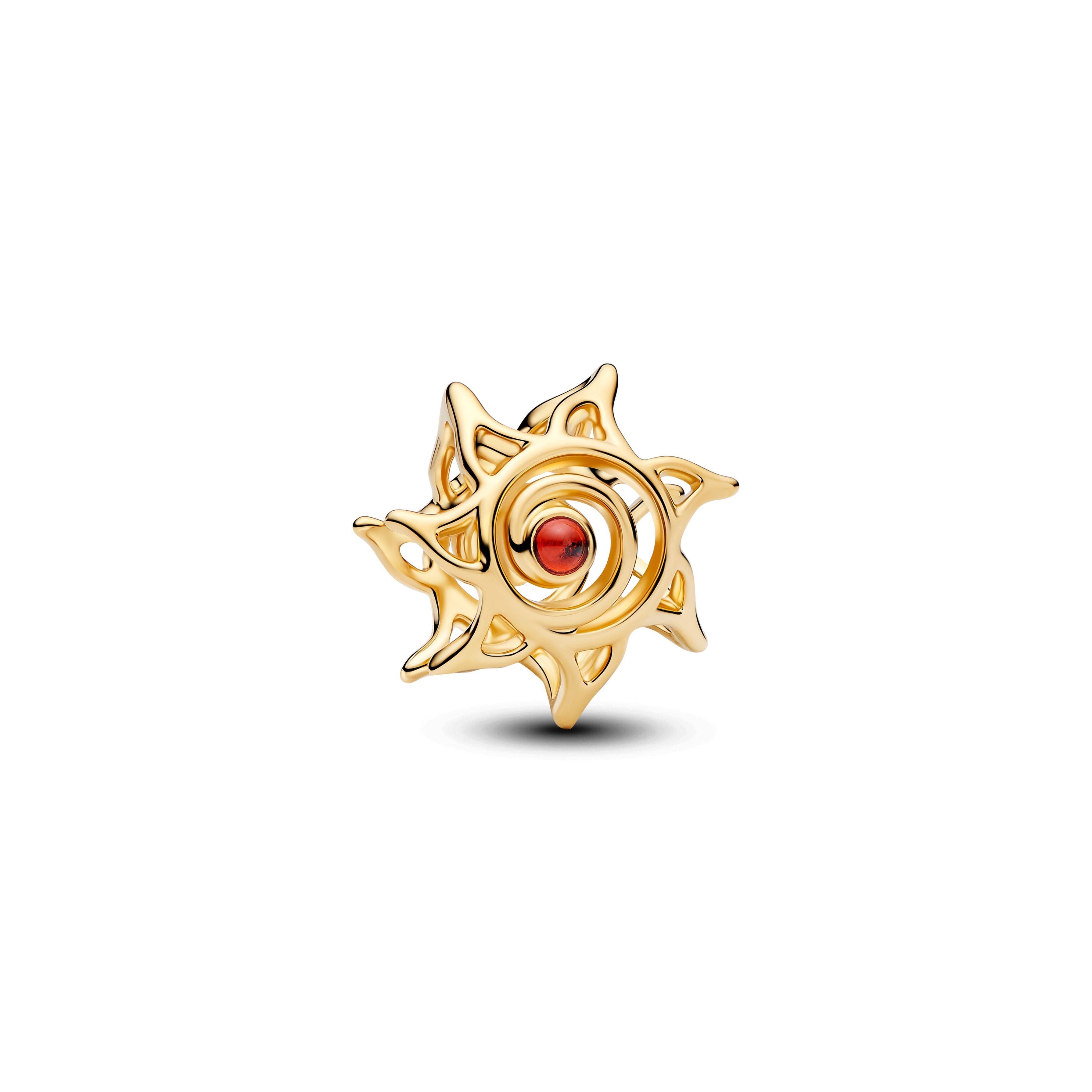 PANDORA Sun Openwork Charm 14K Gold Plated Unique Metal Blend Summer Charms Bracelet Charm Jewelry Gift