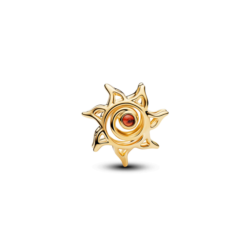 PANDORA Sun Openwork Charm 14K Gold Plated Unique Metal Blend Summer Charms Bracelet Charm Jewelry Gift