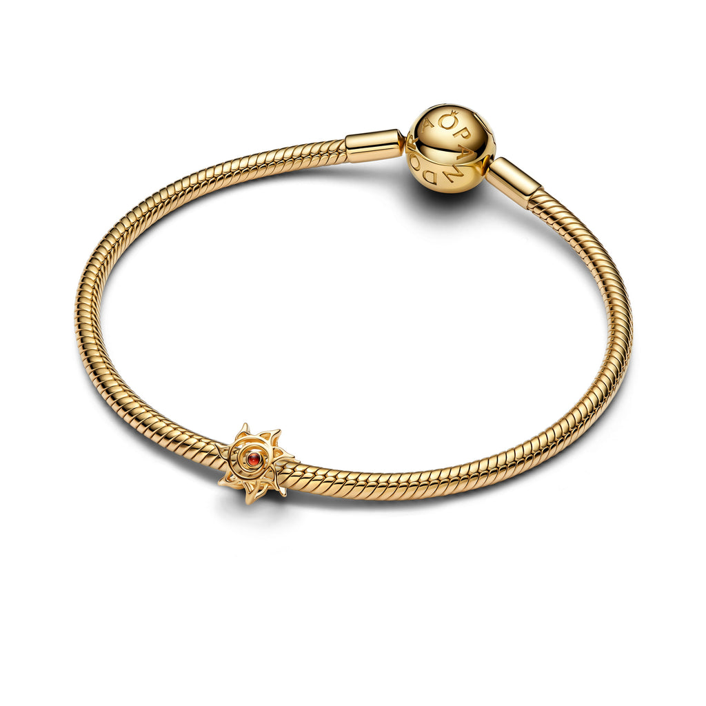 PANDORA Sun Openwork Charm 14K Gold Plated Unique Metal Blend Summer Charms Bracelet Charm Jewelry Gift