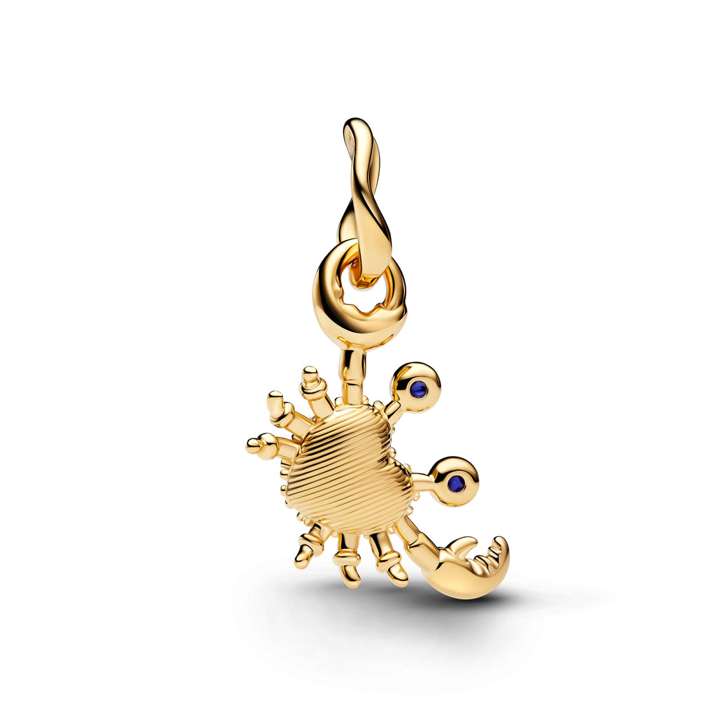 PANDORA Crab Dangle Charm 14K Gold Plated Unique Metal Blend Summer Charms Bracelet Charm Jewelry Gift