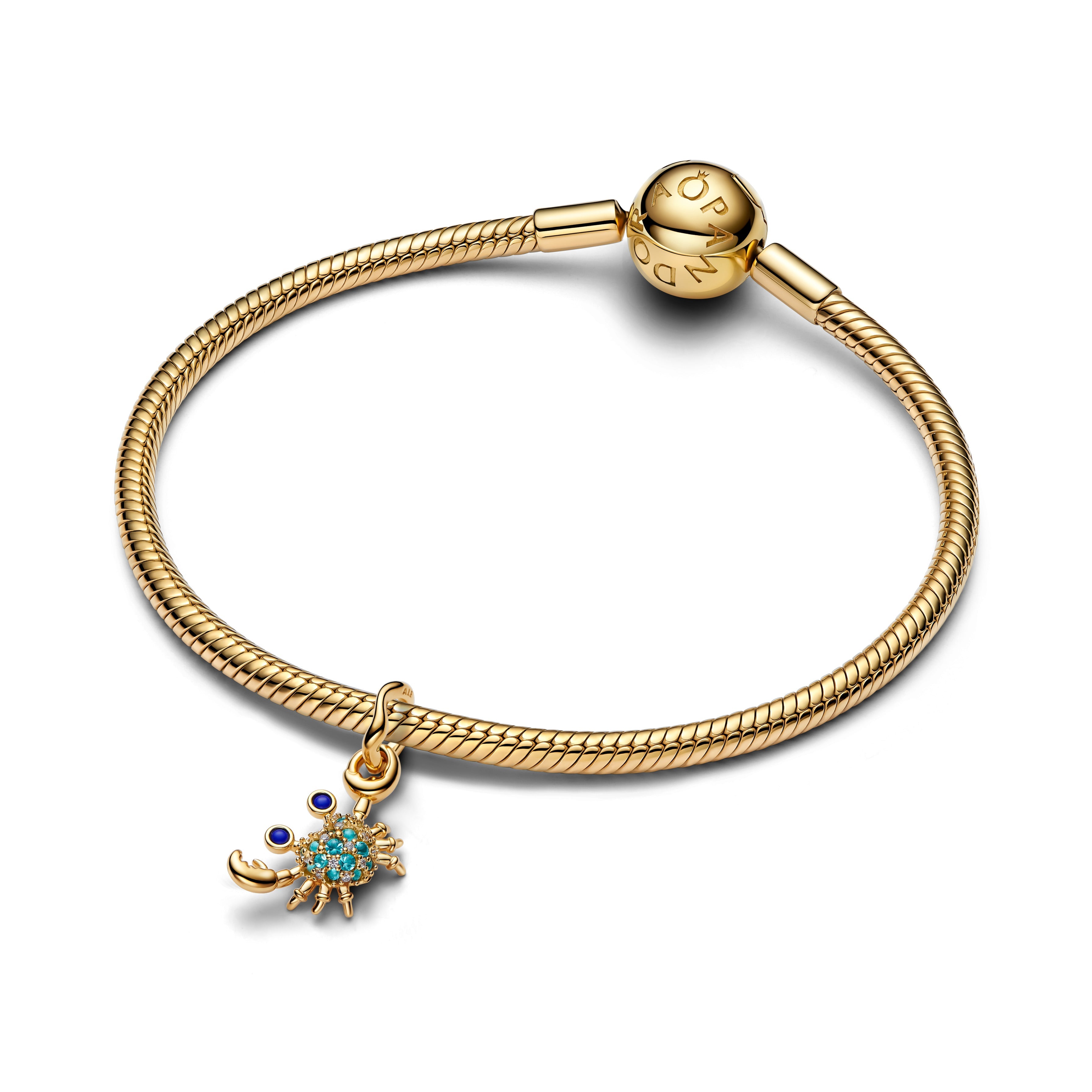 PANDORA Crab Dangle Charm 14K Gold Plated Unique Metal Blend Summer Charms Bracelet Charm Jewelry Gift