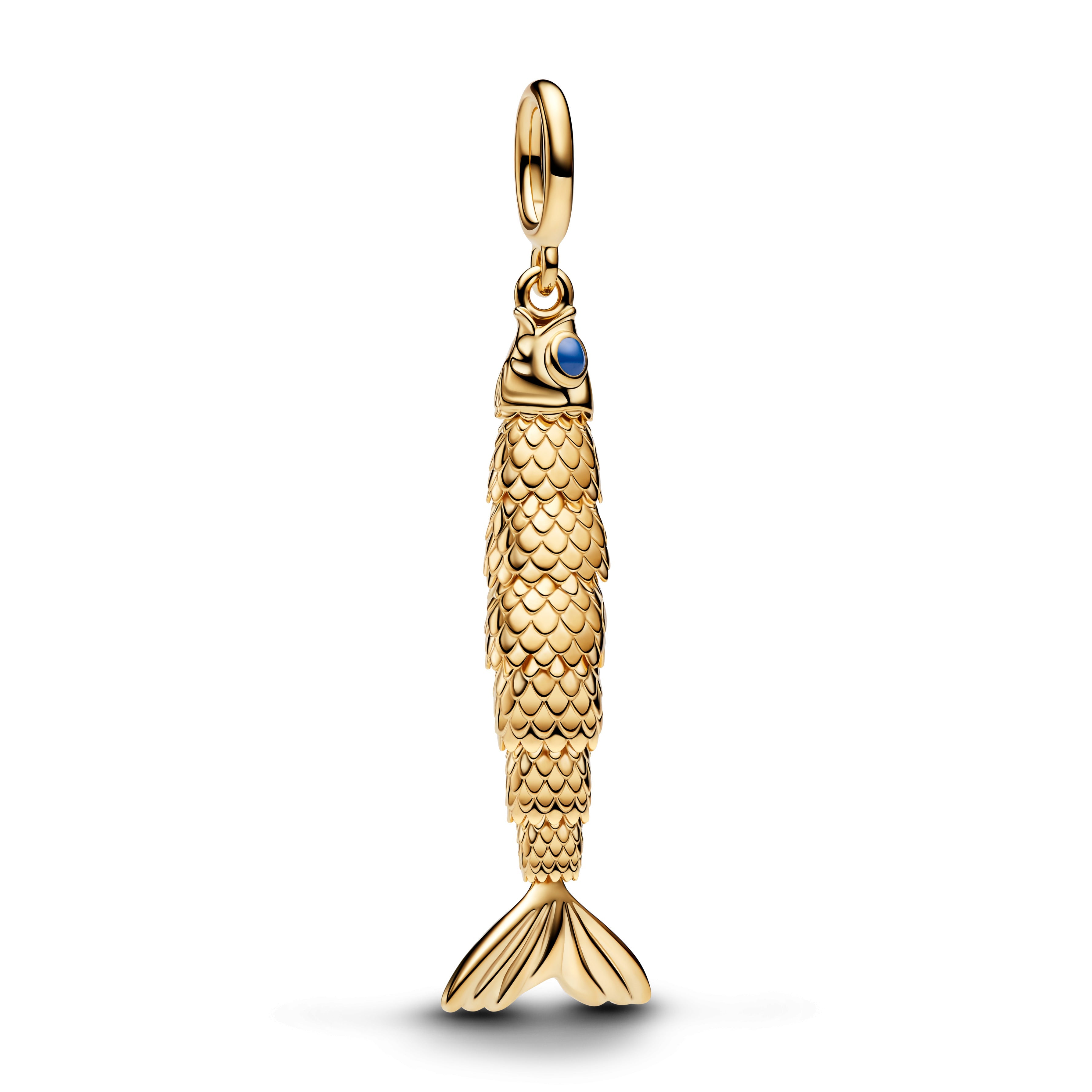 PANDORA Articulated Fish Dangle Charm 14K Gold Plated Unique Metal Blend Animals Charms Bracelet Charm Jewelry Gift