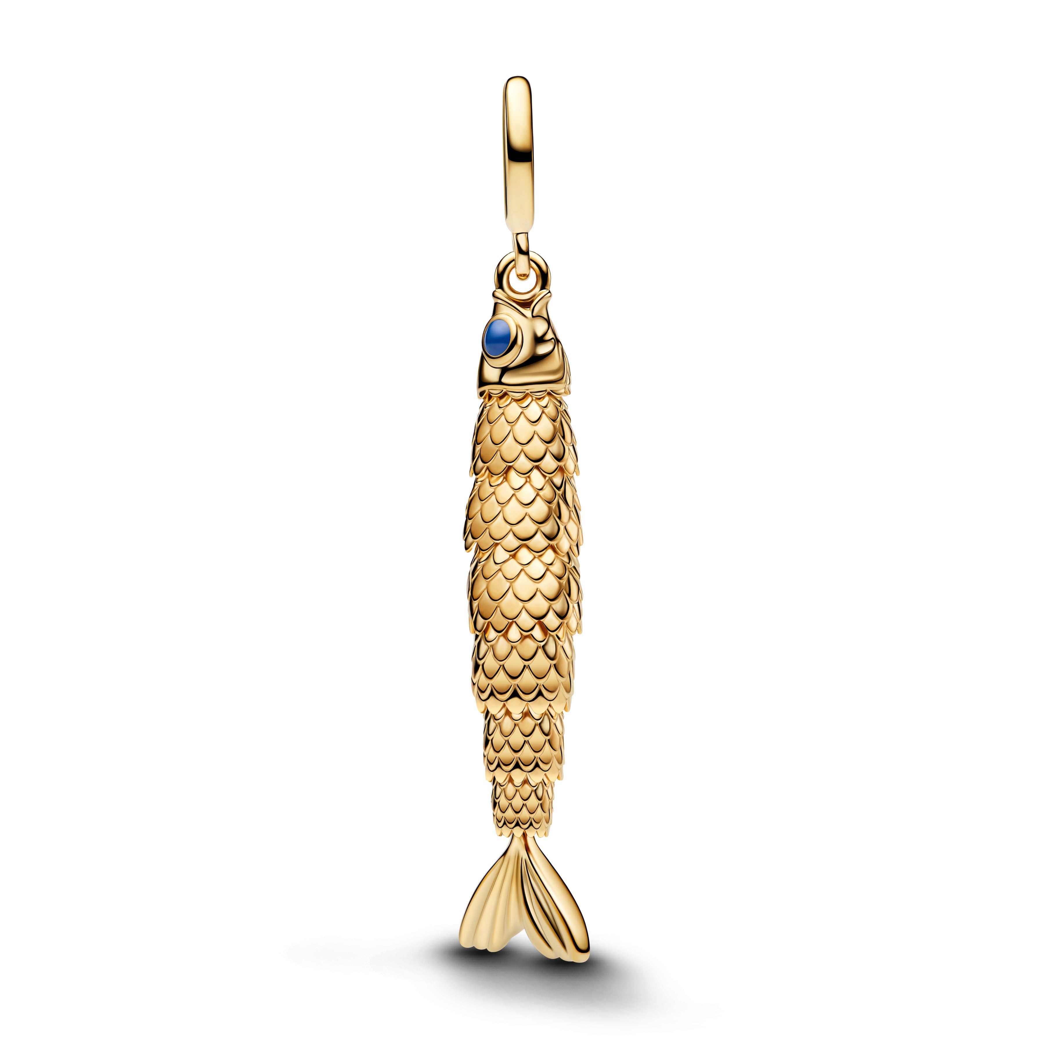 PANDORA Articulated Fish Dangle Charm 14K Gold Plated Unique Metal Blend Animals Charms Bracelet Charm Jewelry Gift