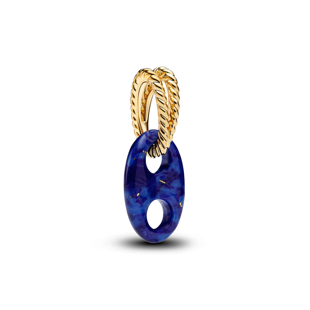 PANDORA Mariner Link Dangle Charm 14K Gold Plated Unique Metal Blend Blue Summer Charms Bracelet Charm Jewelry Gift
