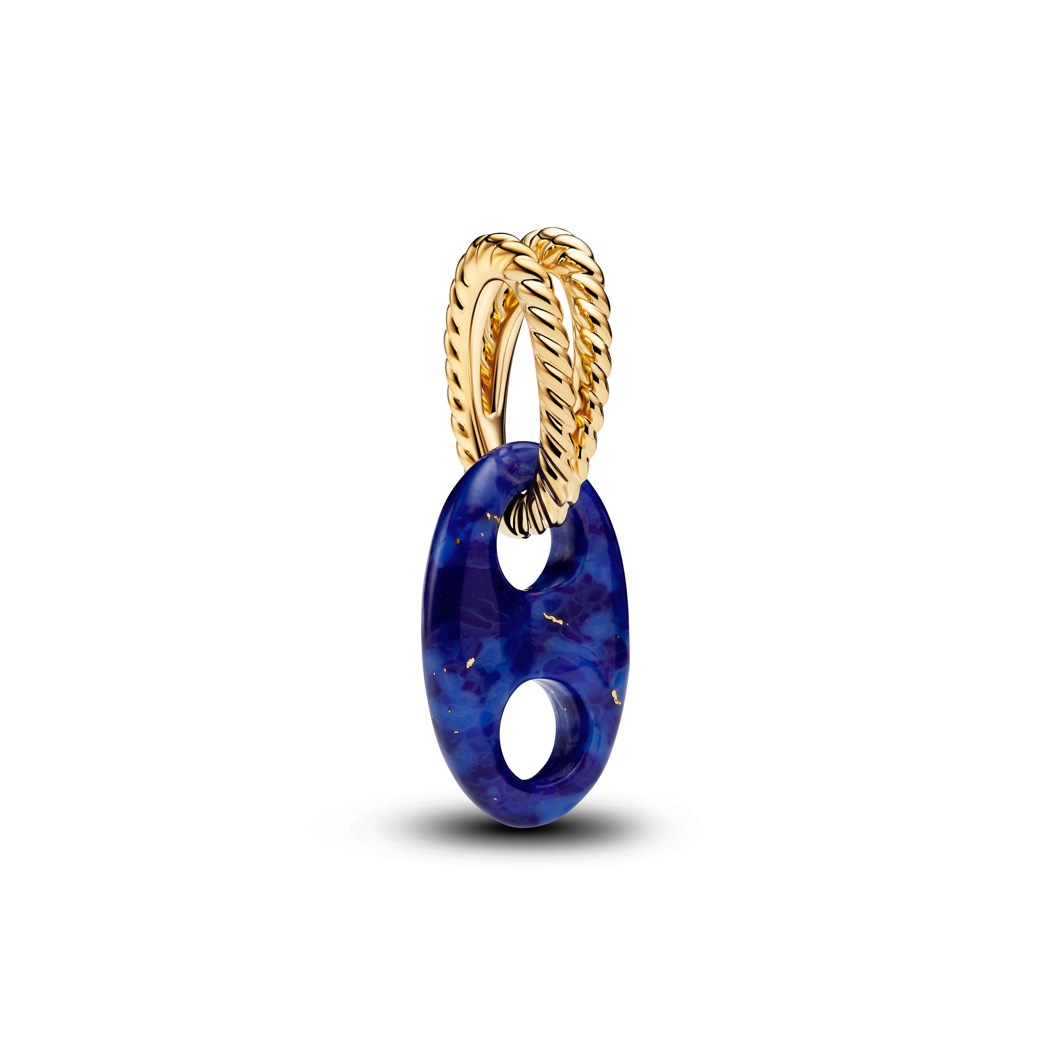 PANDORA Mariner Link Dangle Charm 14K Gold Plated Unique Metal Blend Blue Summer Charms Bracelet Charm Jewelry Gift