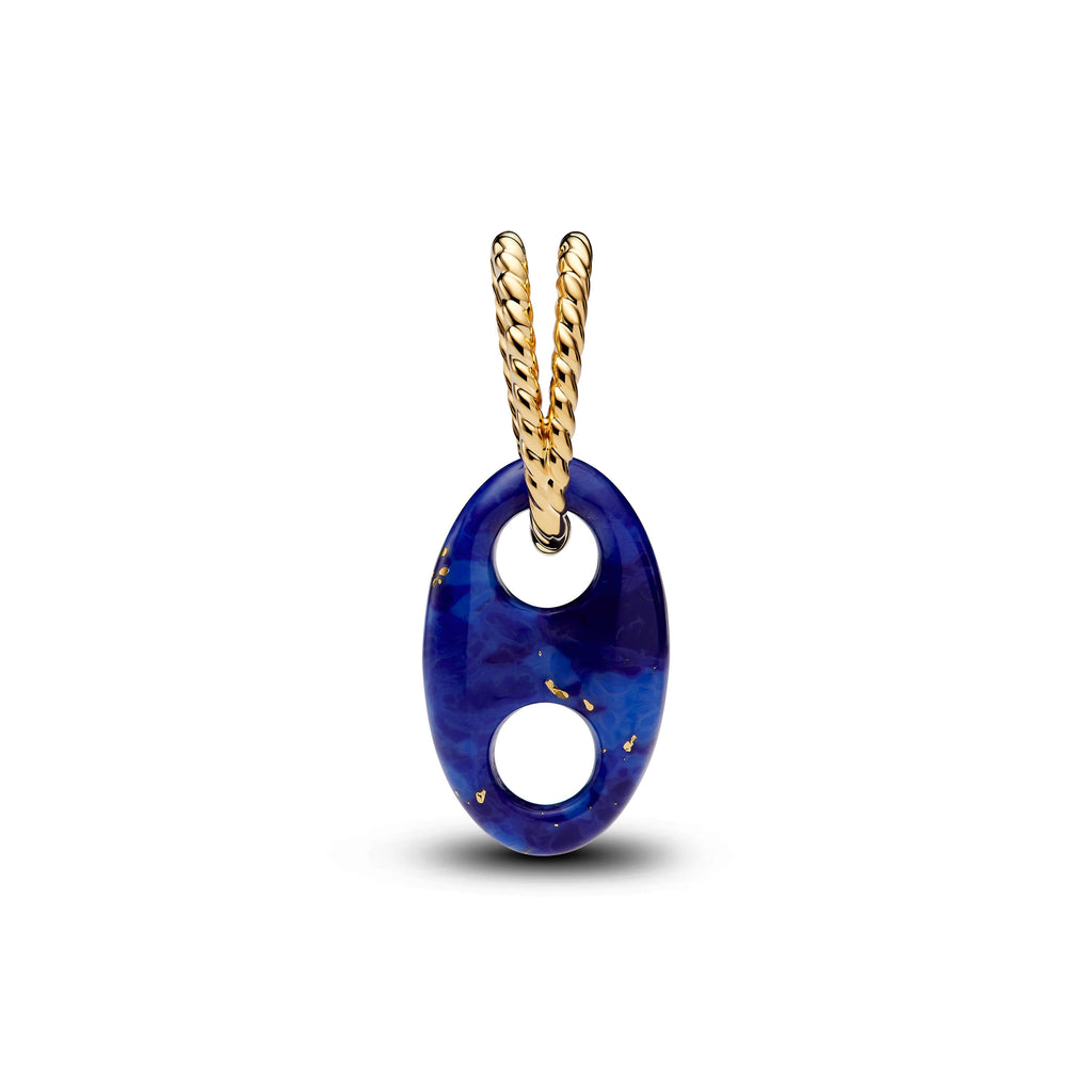 PANDORA Mariner Link Dangle Charm 14K Gold Plated Unique Metal Blend Blue Summer Charms Bracelet Charm Jewelry Gift