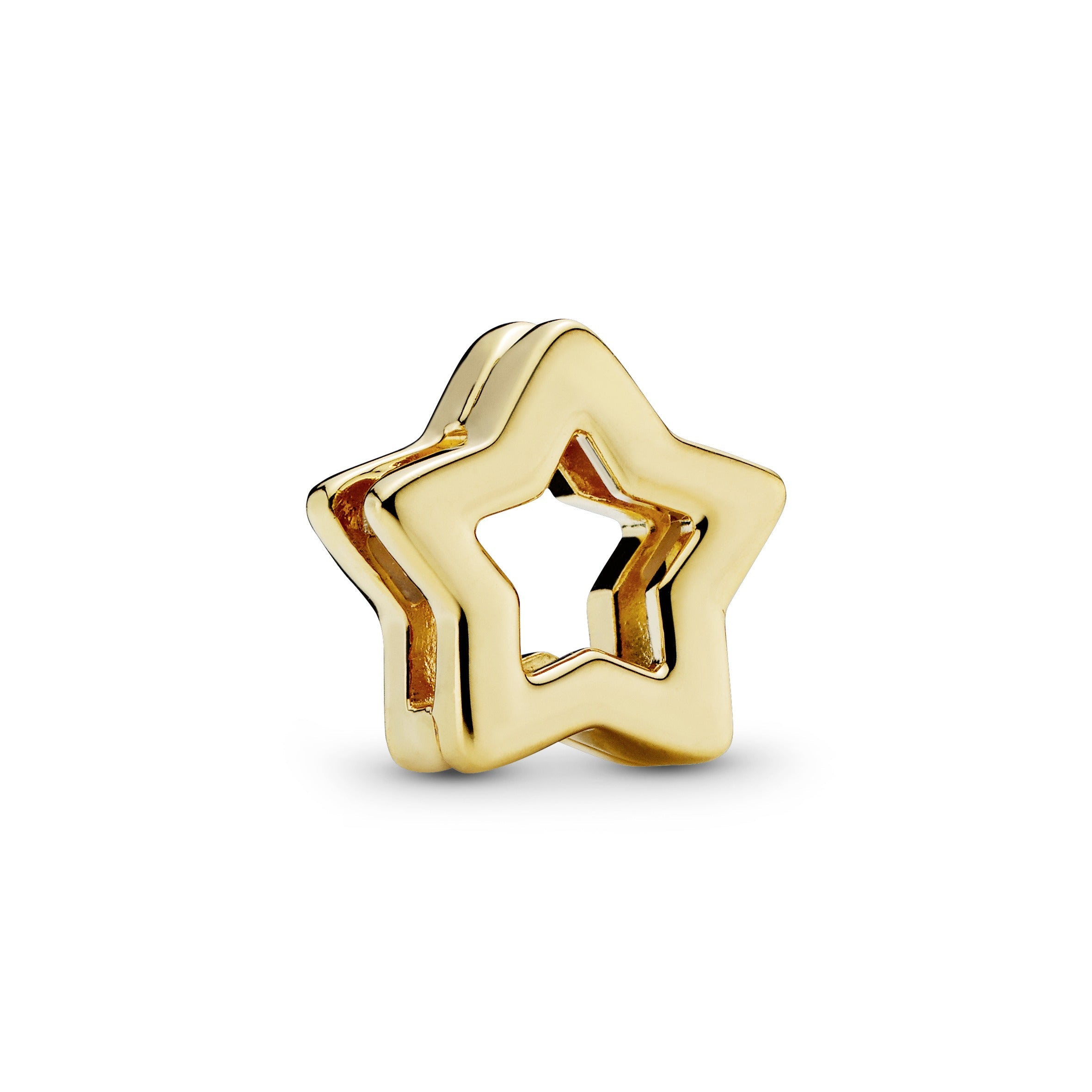 PANDORA Star Clip Charm 14K Gold Plated Unique Metal Blend Charms Bracelet Charm Jewelry Gift