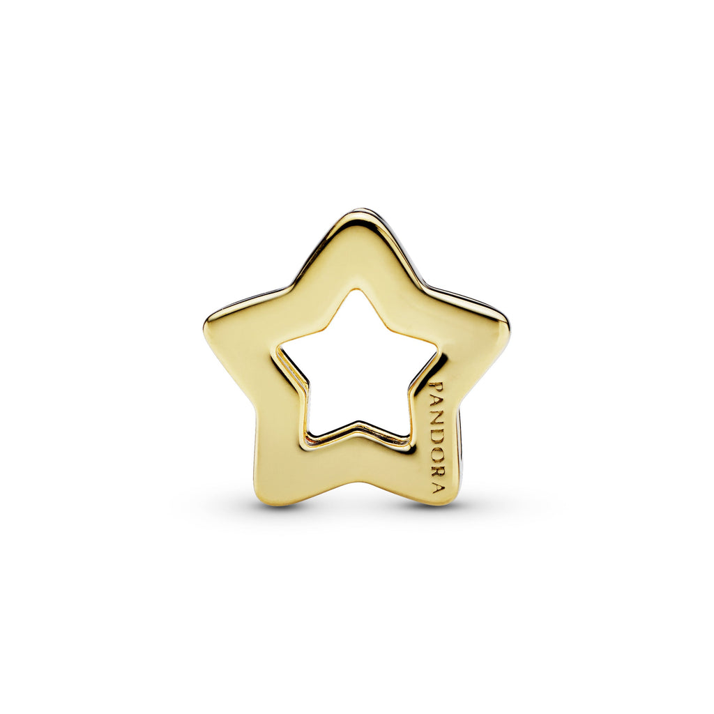 PANDORA Star Clip Charm 14K Gold Plated Unique Metal Blend Charms Bracelet Charm Jewelry Gift