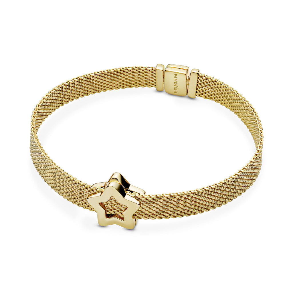 PANDORA Star Clip Charm 14K Gold Plated Unique Metal Blend Charms Bracelet Charm Jewelry Gift
