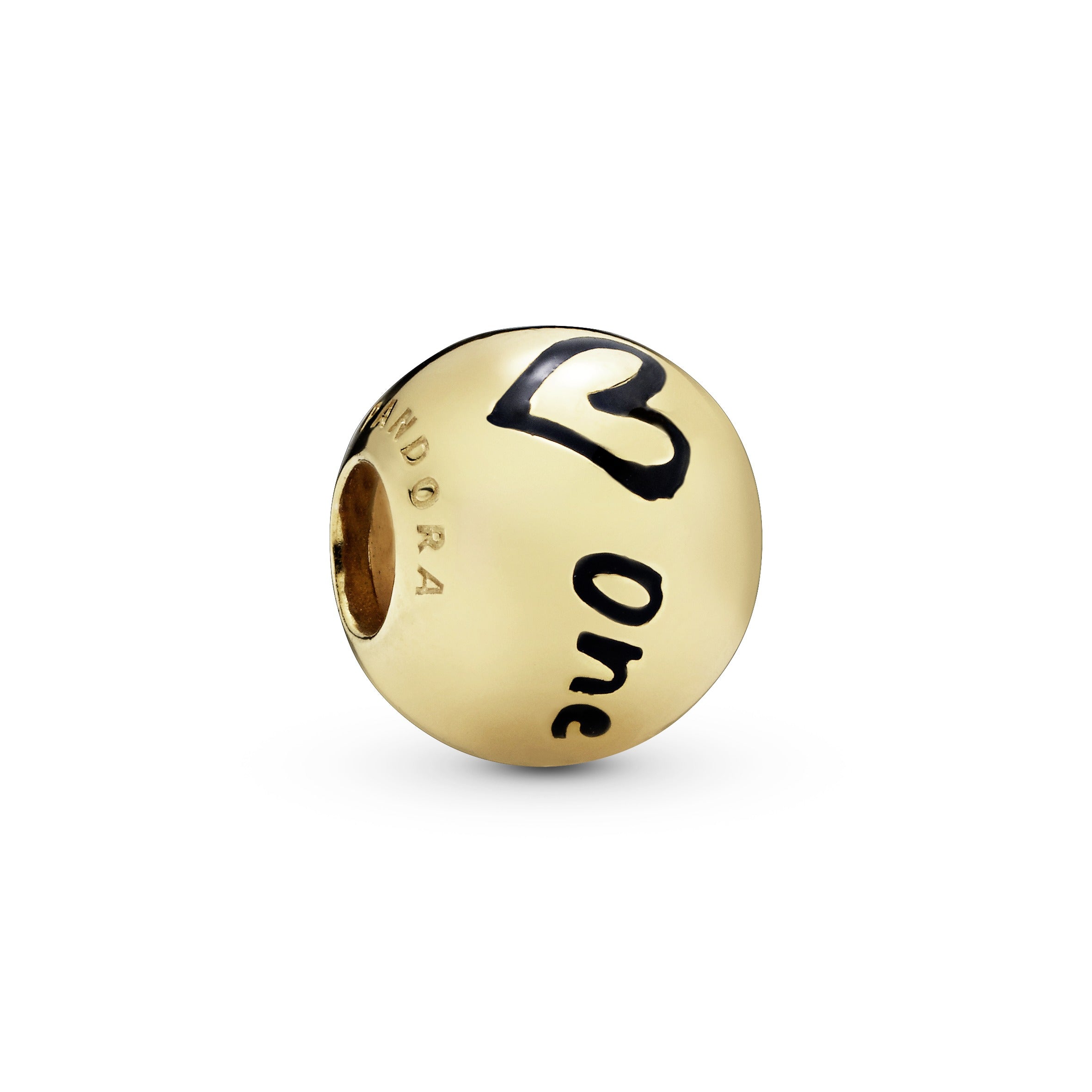 PANDORA Polished Script And Heart Charm 14K Gold Plated Unique Metal Blend Charms Bracelet Charm Jewelry Gift
