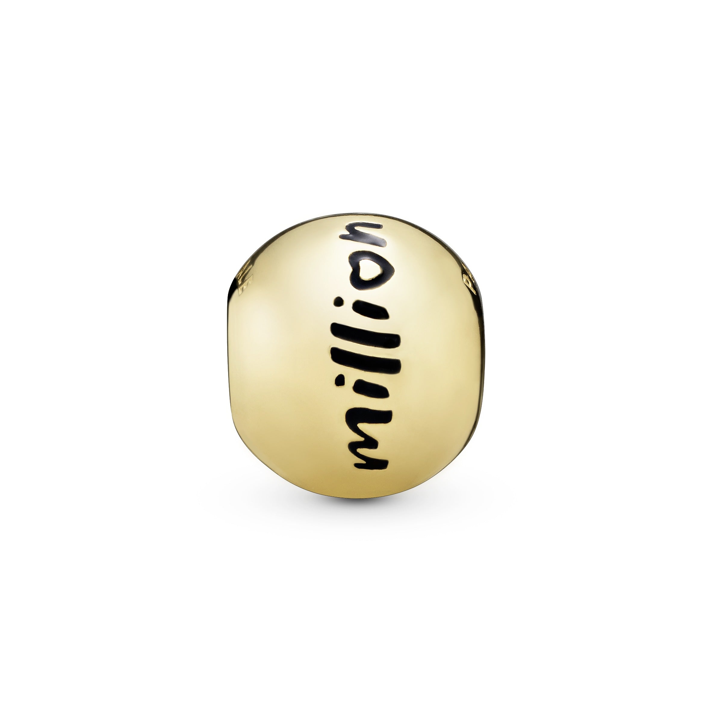 PANDORA Polished Script And Heart Charm 14K Gold Plated Unique Metal Blend Charms Bracelet Charm Jewelry Gift