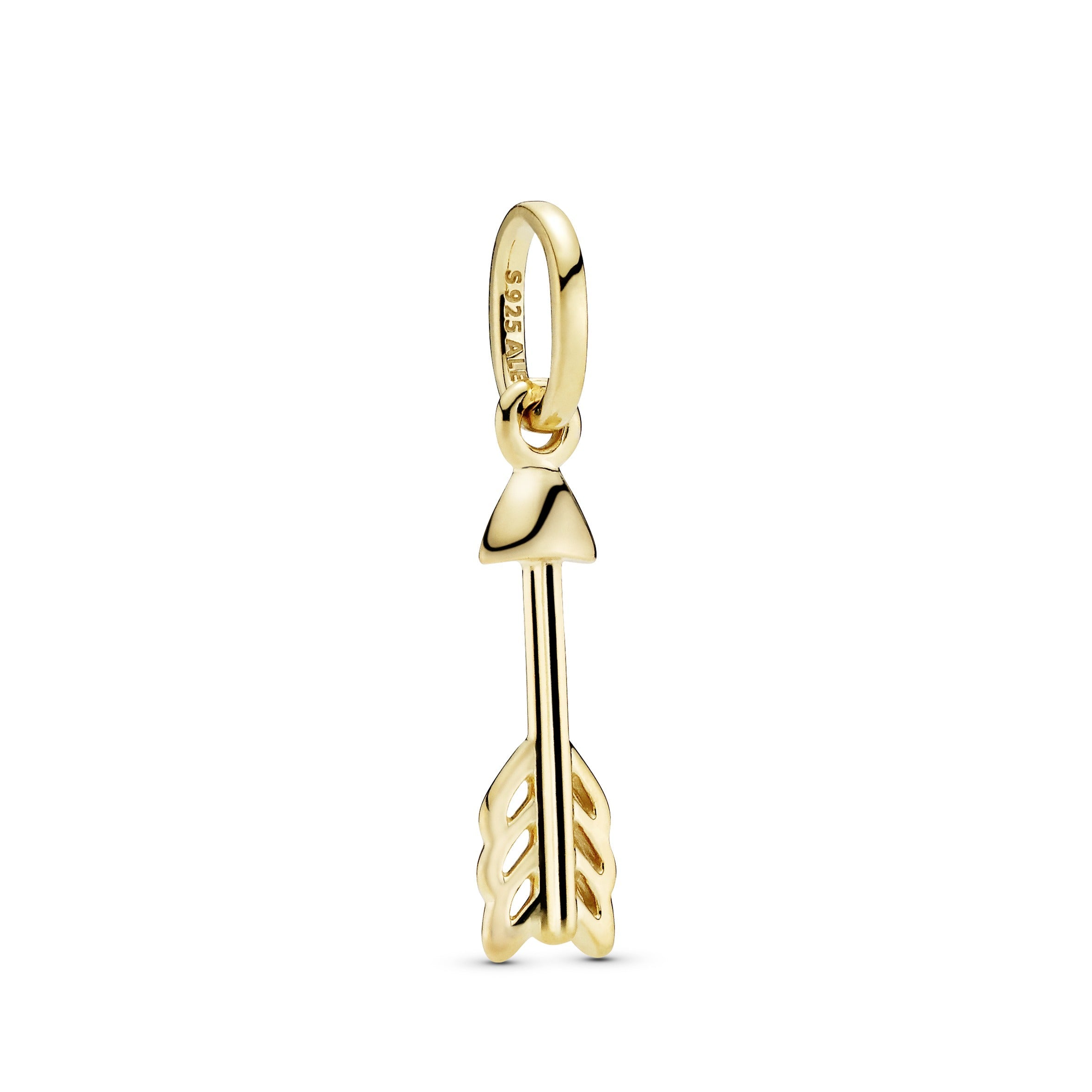 PANDORA Arrow Of Cupid Dangle Charm 14K Gold Plated Unique Metal Blend Charms Bracelet Charm Jewelry Gift