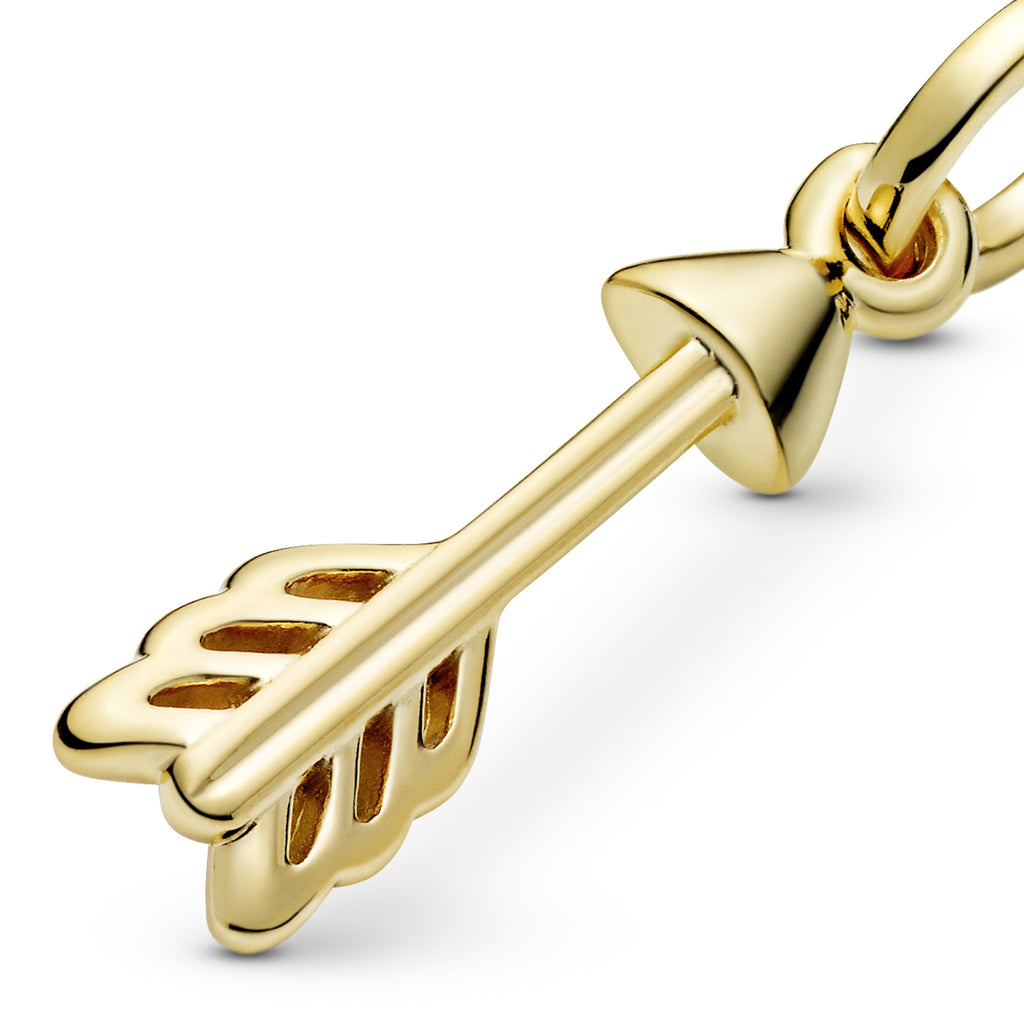 PANDORA Arrow Of Cupid Dangle Charm 14K Gold Plated Unique Metal Blend Charms Bracelet Charm Jewelry Gift