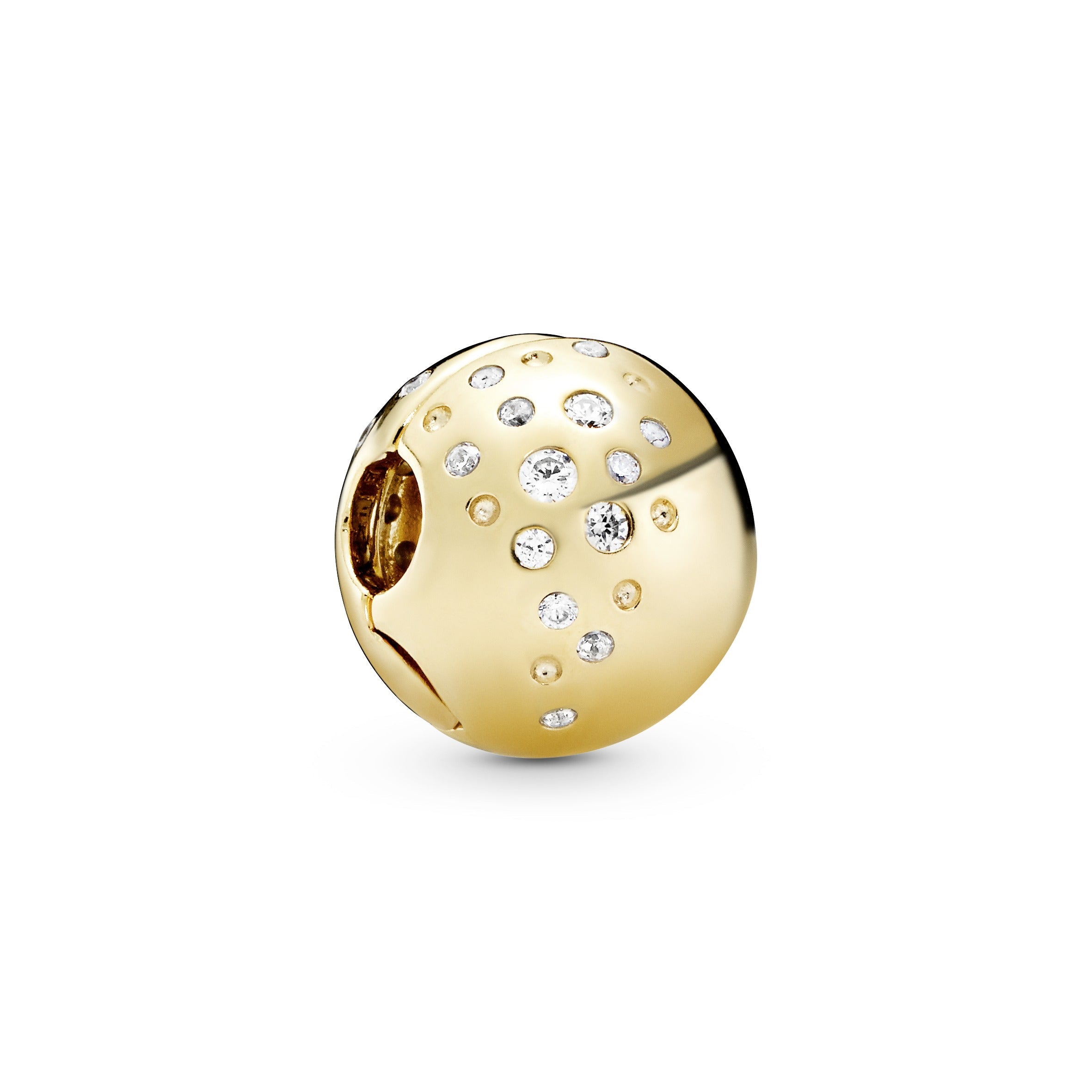 PANDORA Sprinkled Stones Clip Charm 14K Gold Plated Unique Metal Blend Charms Bracelet Charm Jewelry Gift