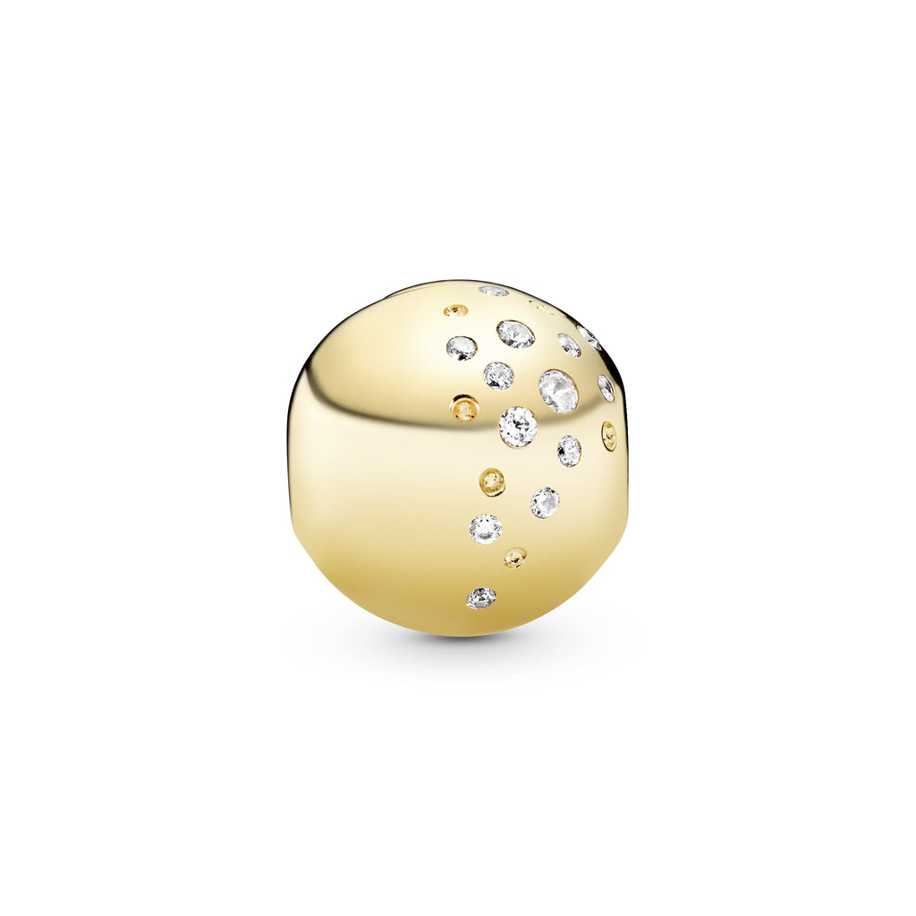 PANDORA Sprinkled Stones Clip Charm 14K Gold Plated Unique Metal Blend Charms Bracelet Charm Jewelry Gift