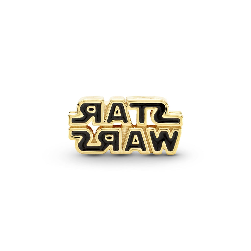 PANDORA Star Wars Shining 3D Logo Charm 14K Gold Plated Unique Metal Blend Black Charms Bracelet Charm Jewelry Gift