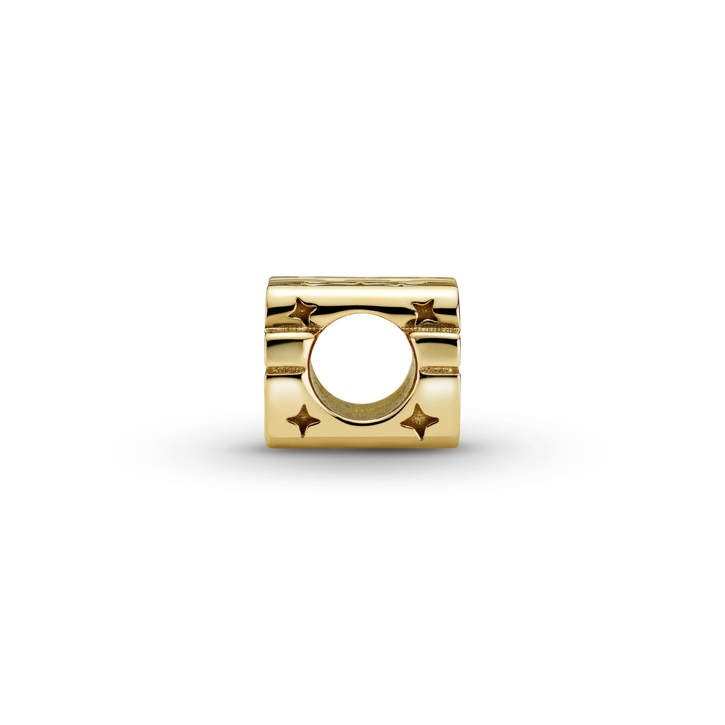 PANDORA Star Wars Shining 3D Logo Charm 14K Gold Plated Unique Metal Blend Black Charms Bracelet Charm Jewelry Gift