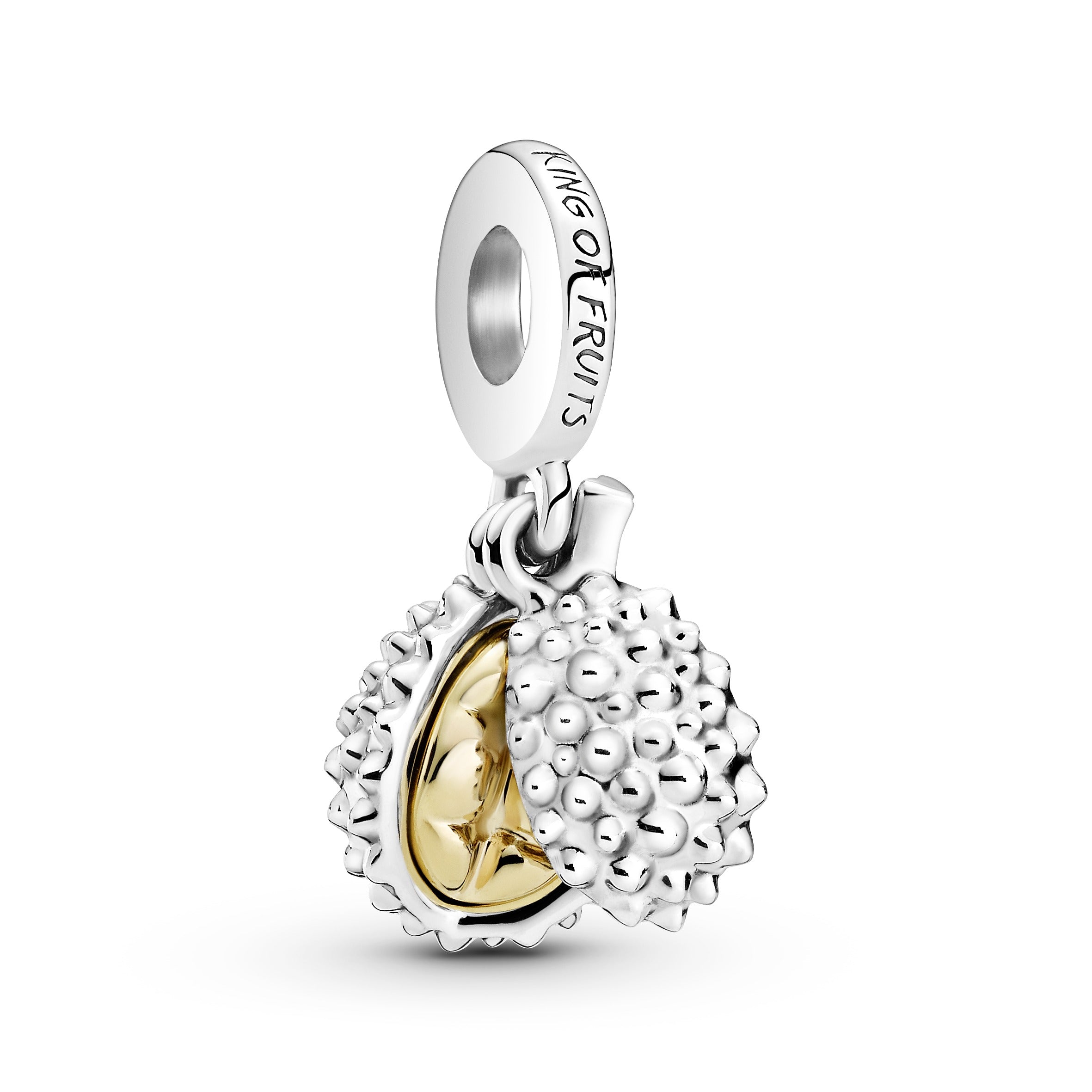 PANDORA Durian Fruit Dangle Charm 14K Gold Plated Unique Metal Blend Charms Bracelet Charm Jewelry Gift