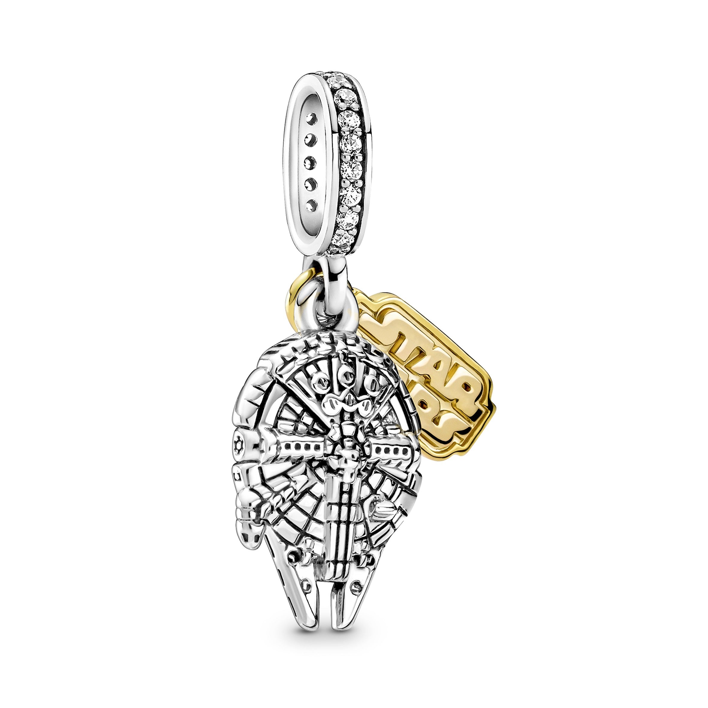 PANDORA Star Wars Millennium Falcon Dangle Charm 14K Gold Plated Unique Metal Blend Charms Bracelet Charm Jewelry Gift