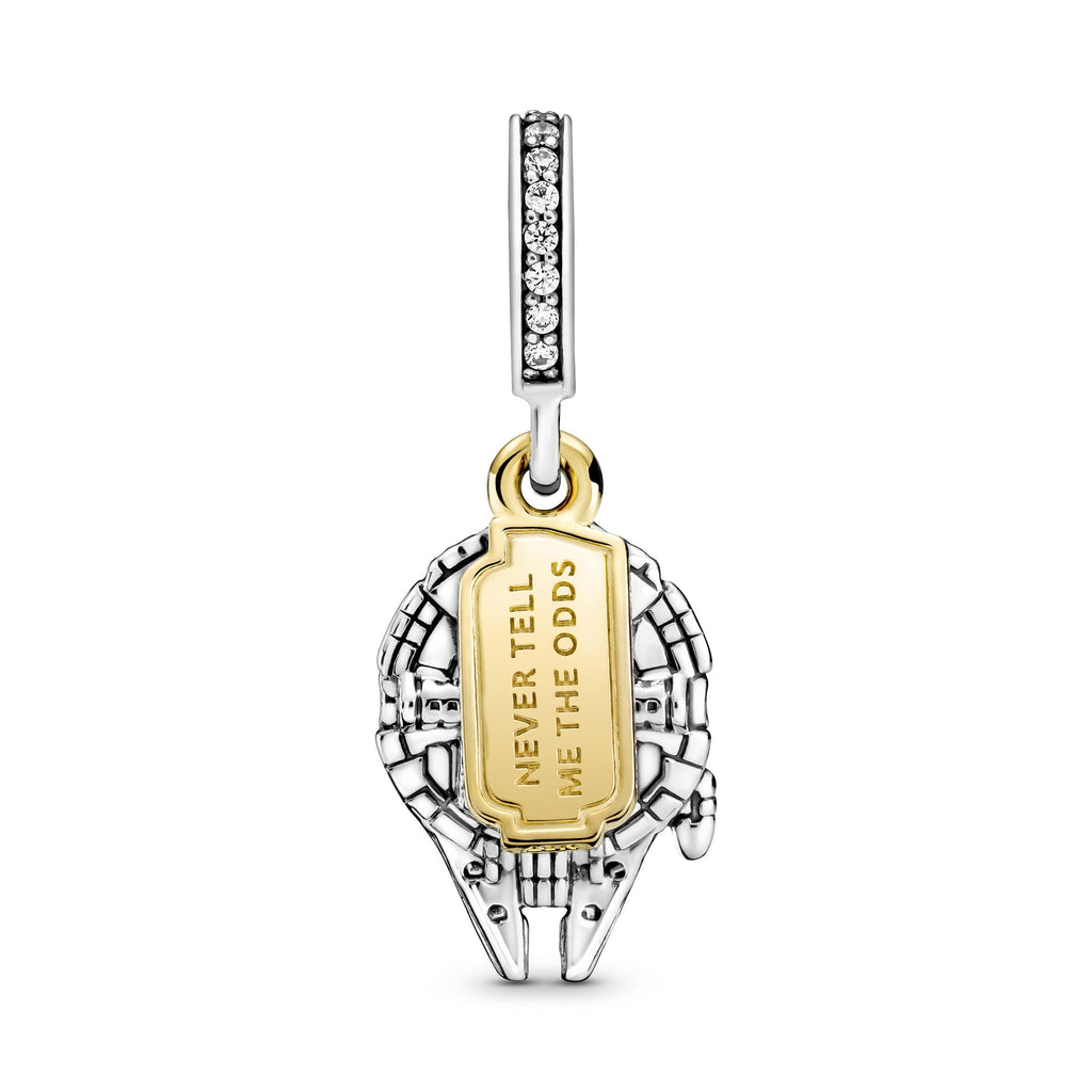 PANDORA Star Wars Millennium Falcon Dangle Charm 14K Gold Plated Unique Metal Blend Charms Bracelet Charm Jewelry Gift