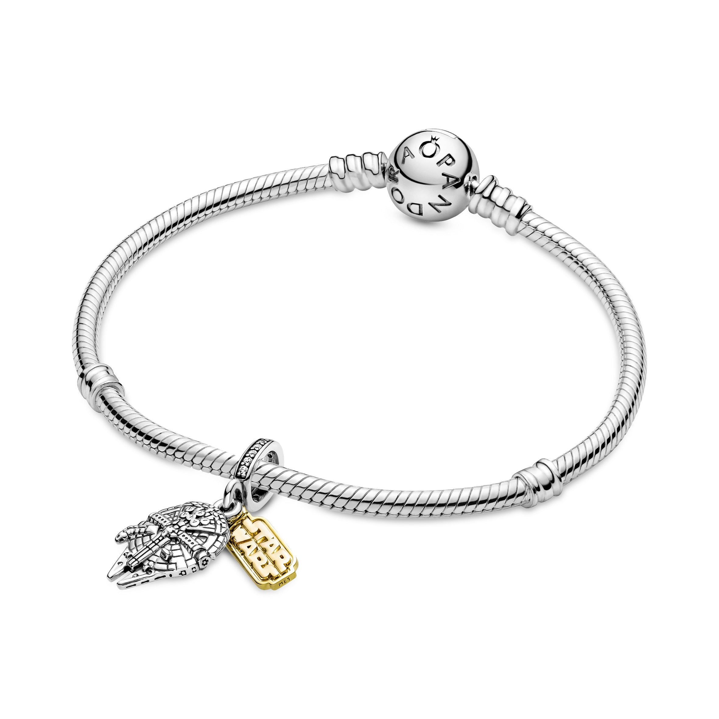 PANDORA Star Wars Millennium Falcon Dangle Charm 14K Gold Plated Unique Metal Blend Charms Bracelet Charm Jewelry Gift