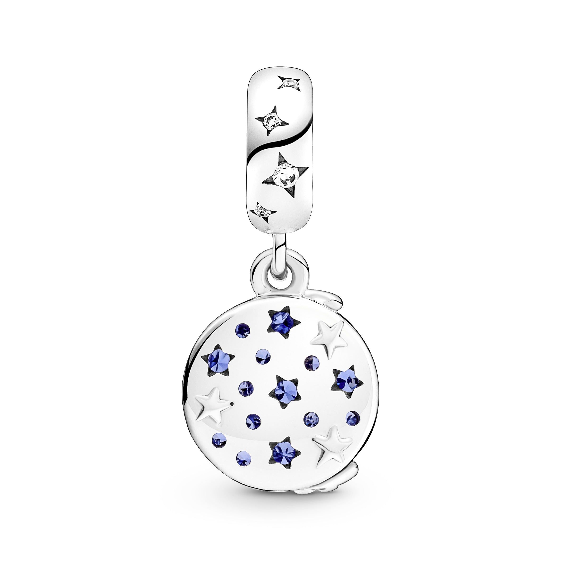 PANDORA Santa Claus On The Moon Double Dangle Charm Sterling Silver Occasions Charms Bracelet Charm Jewelry Gift