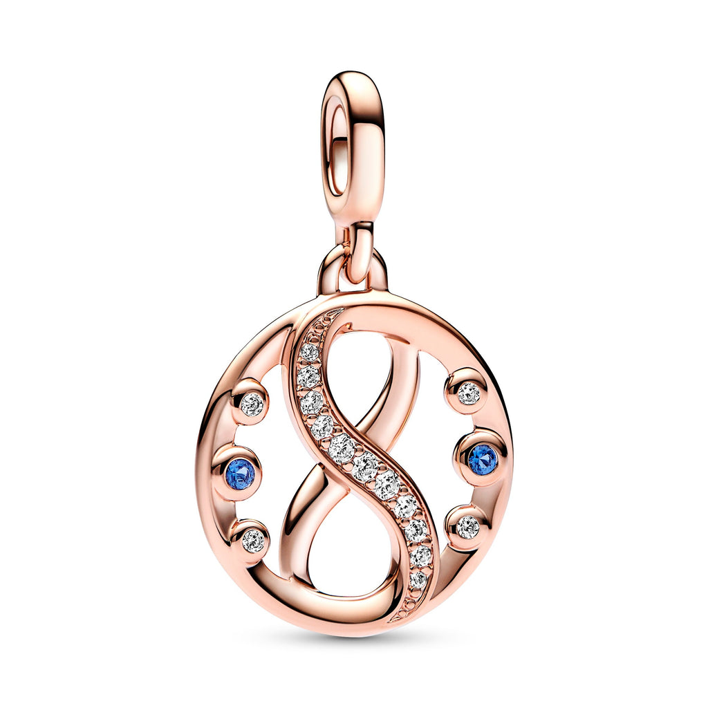 PANDORA ME Infinity Symbol Medallion 14K Rose Gold Plated Unique Metal Blend Charms Bracelet Charm Jewelry Gift