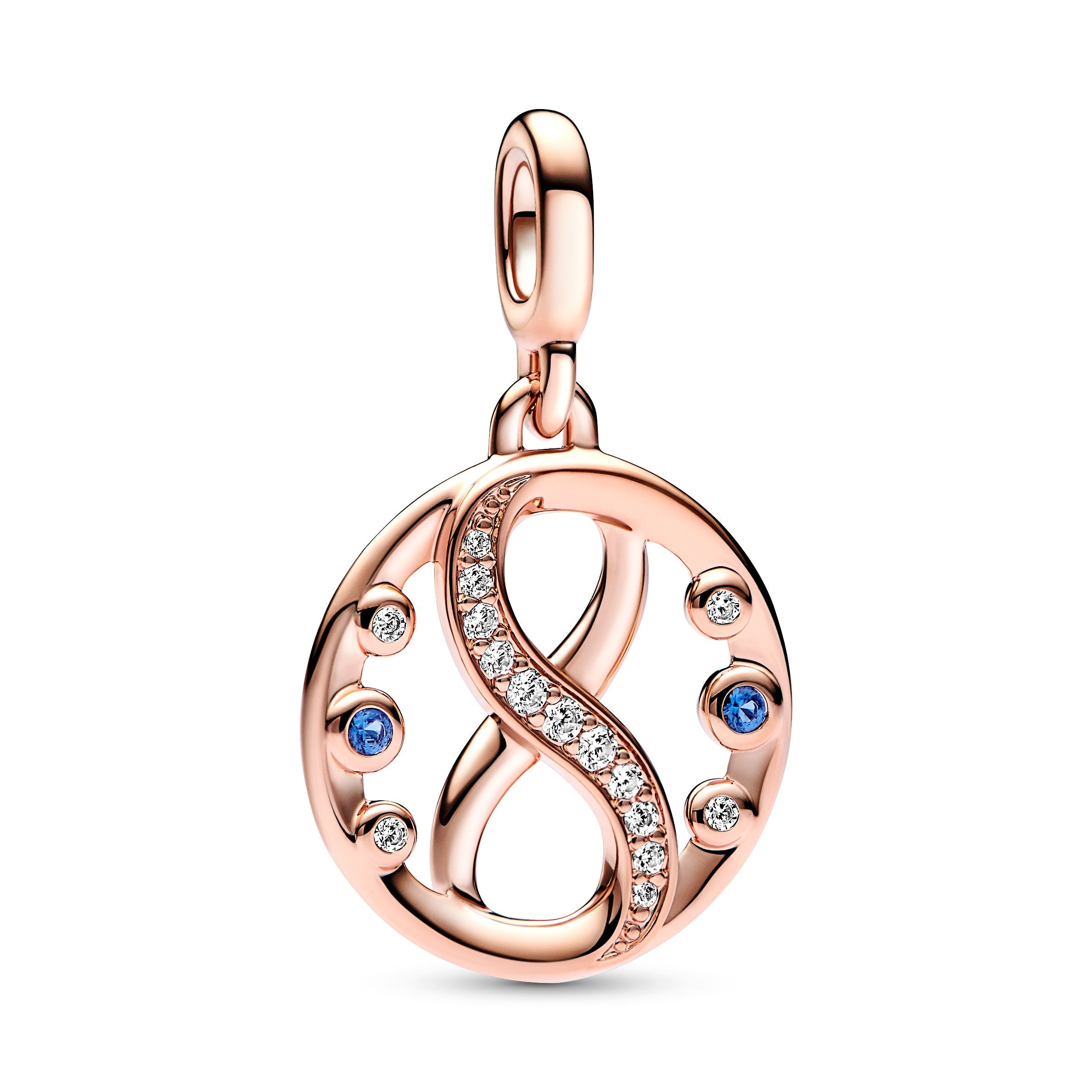 PANDORA ME Infinity Symbol Medallion 14K Rose Gold Plated Unique Metal Blend Charms Bracelet Charm Jewelry Gift