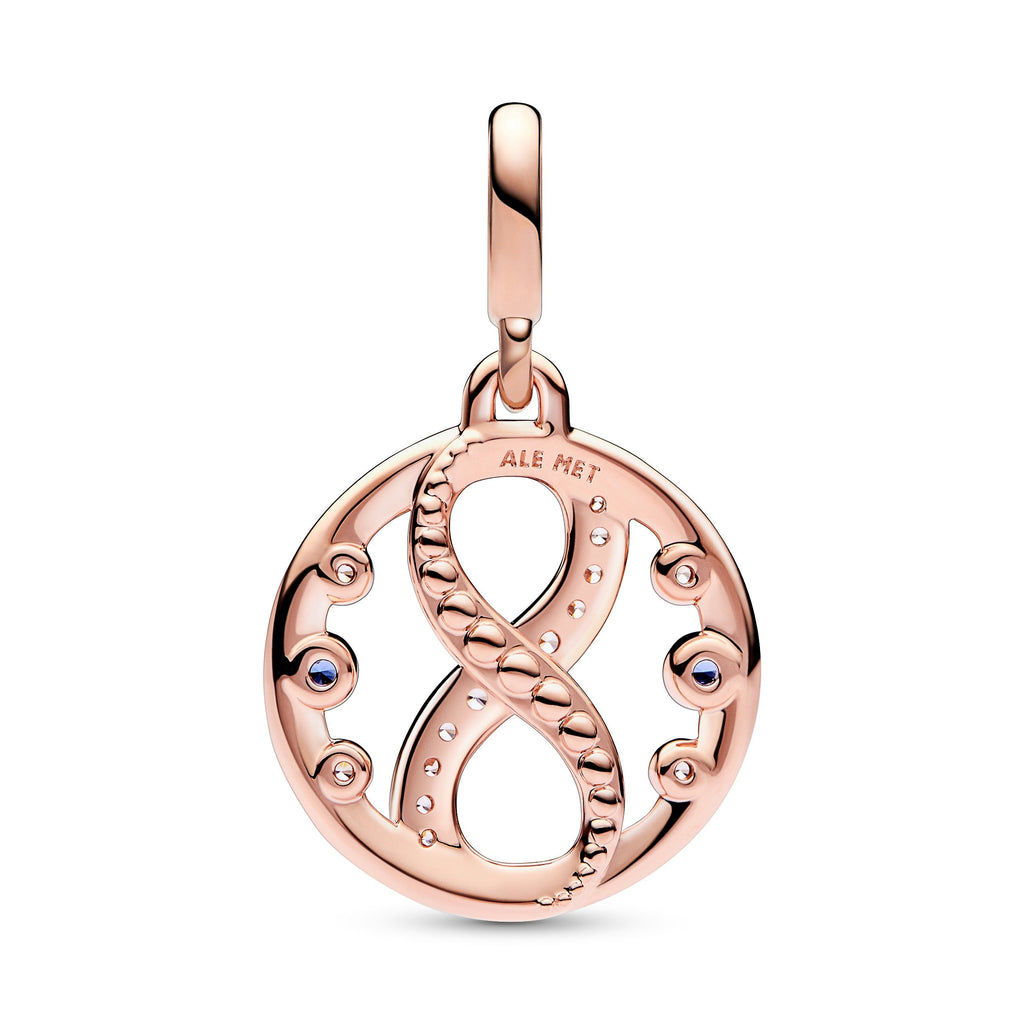 PANDORA ME Infinity Symbol Medallion 14K Rose Gold Plated Unique Metal Blend Charms Bracelet Charm Jewelry Gift